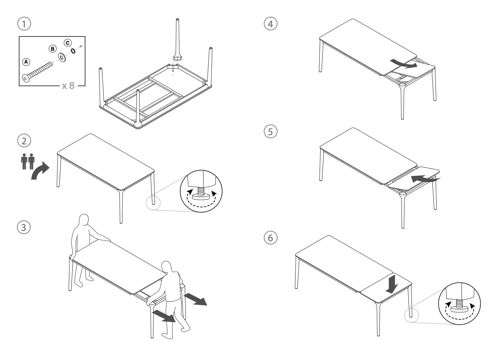 Extendable Dining Table Assembly Instructions