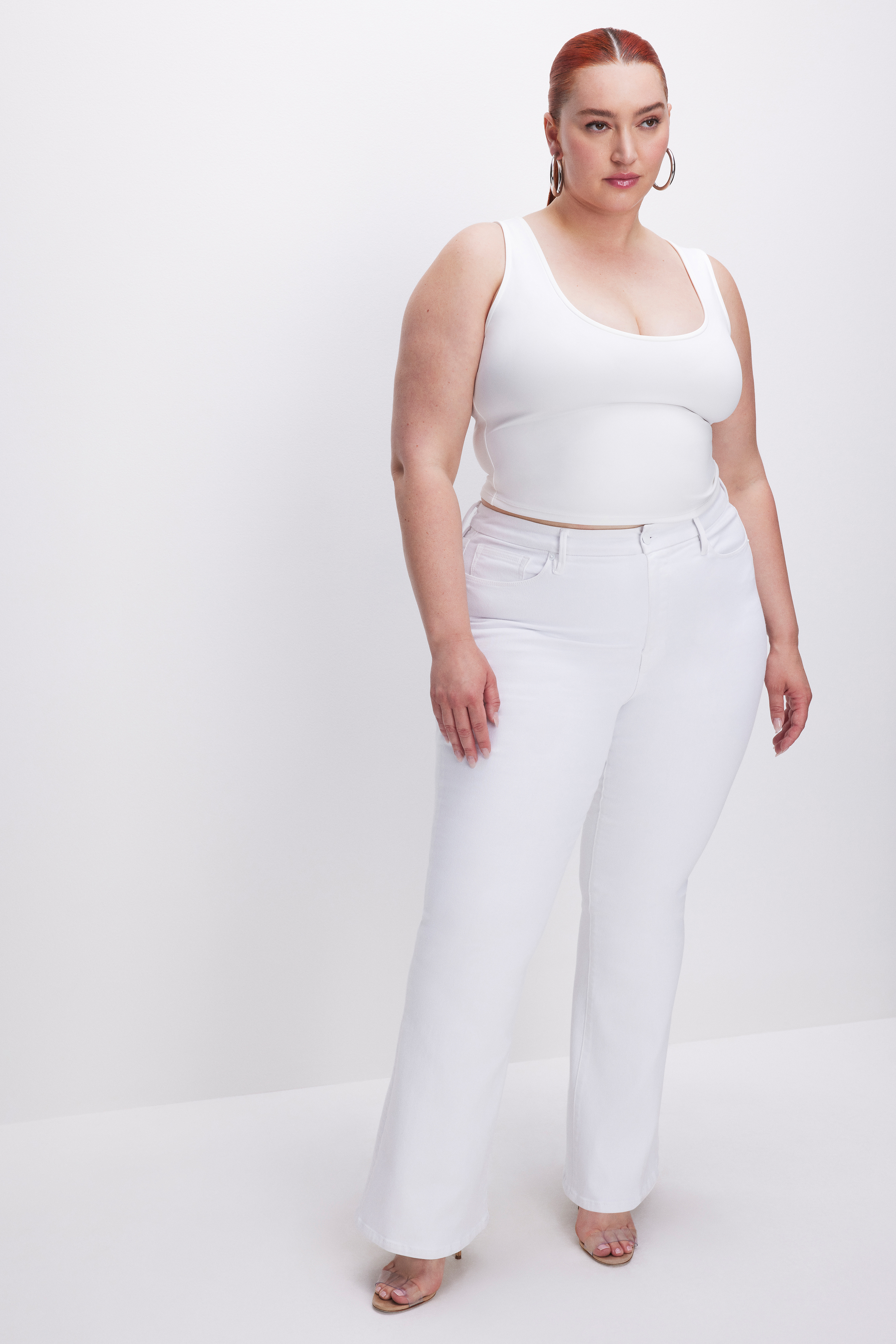 Styled with GOOD LEGS FLARE LIGHT COMPRESSION JEANS | WHITE001