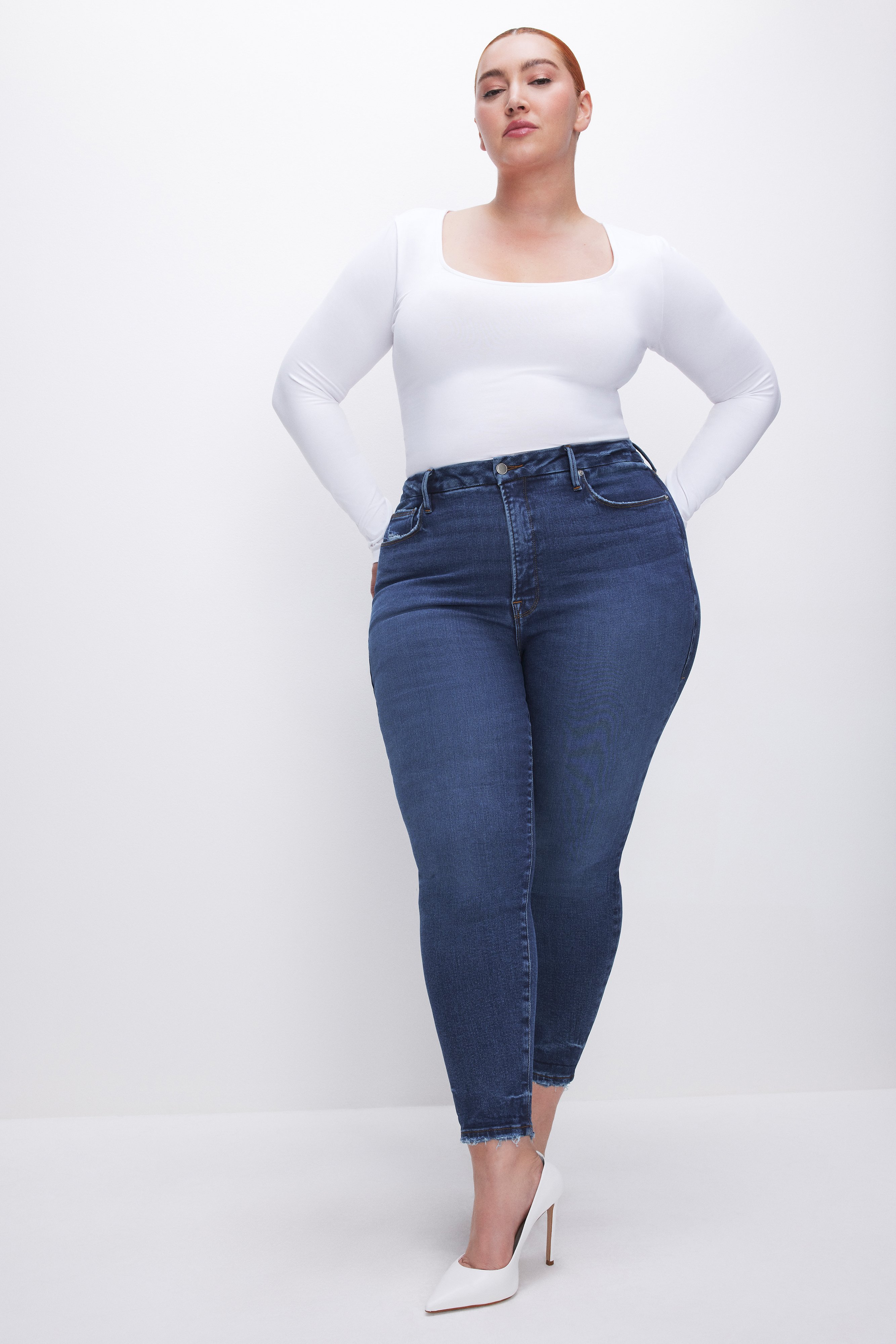 Navy blue: The bright plus size denim look for autumn in compression tights  - Lipedema Mode (soon: POWER SPROTTE - The Blog)