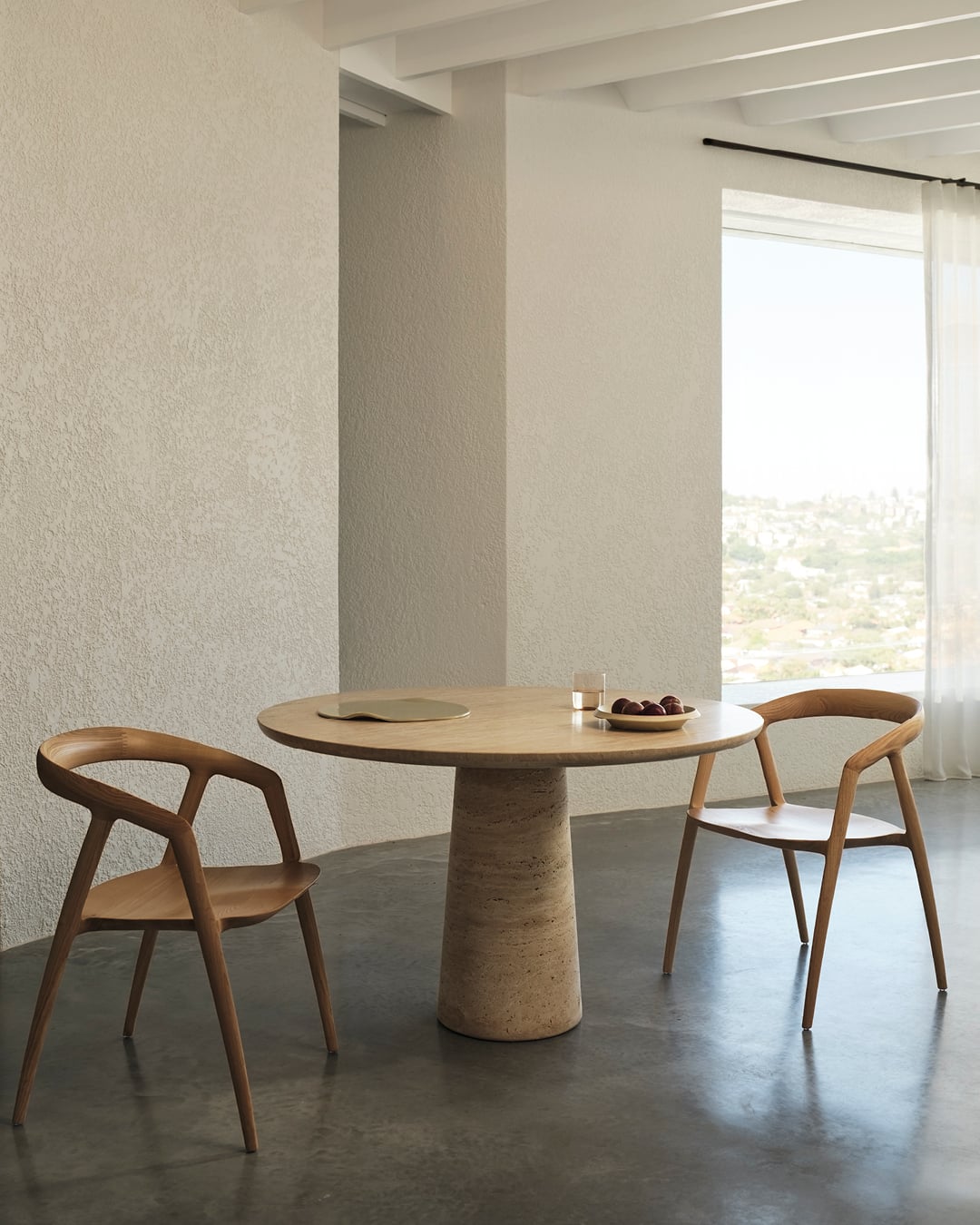 Travertine Kora Round Dining Table