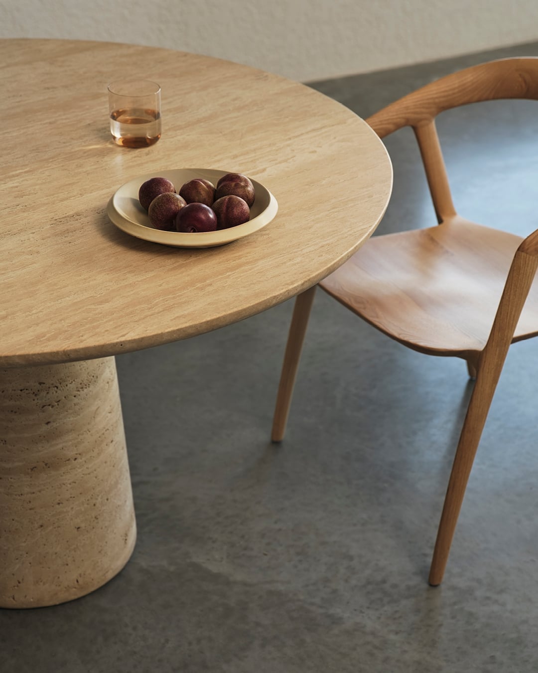 Travertine Kora Round Dining Table