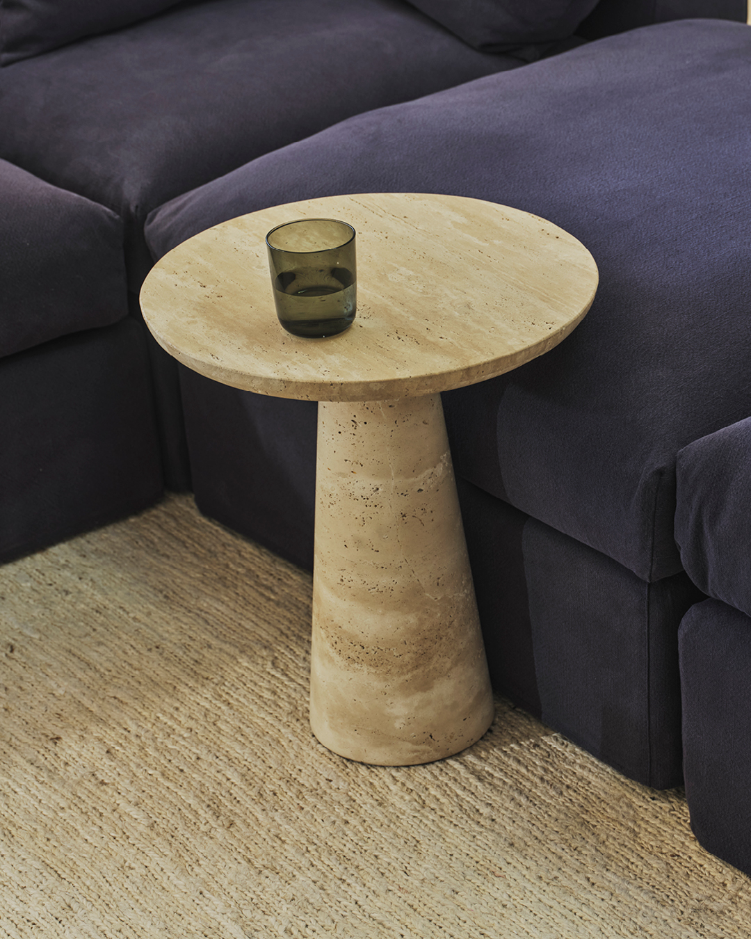 Travertine Kora Side Table