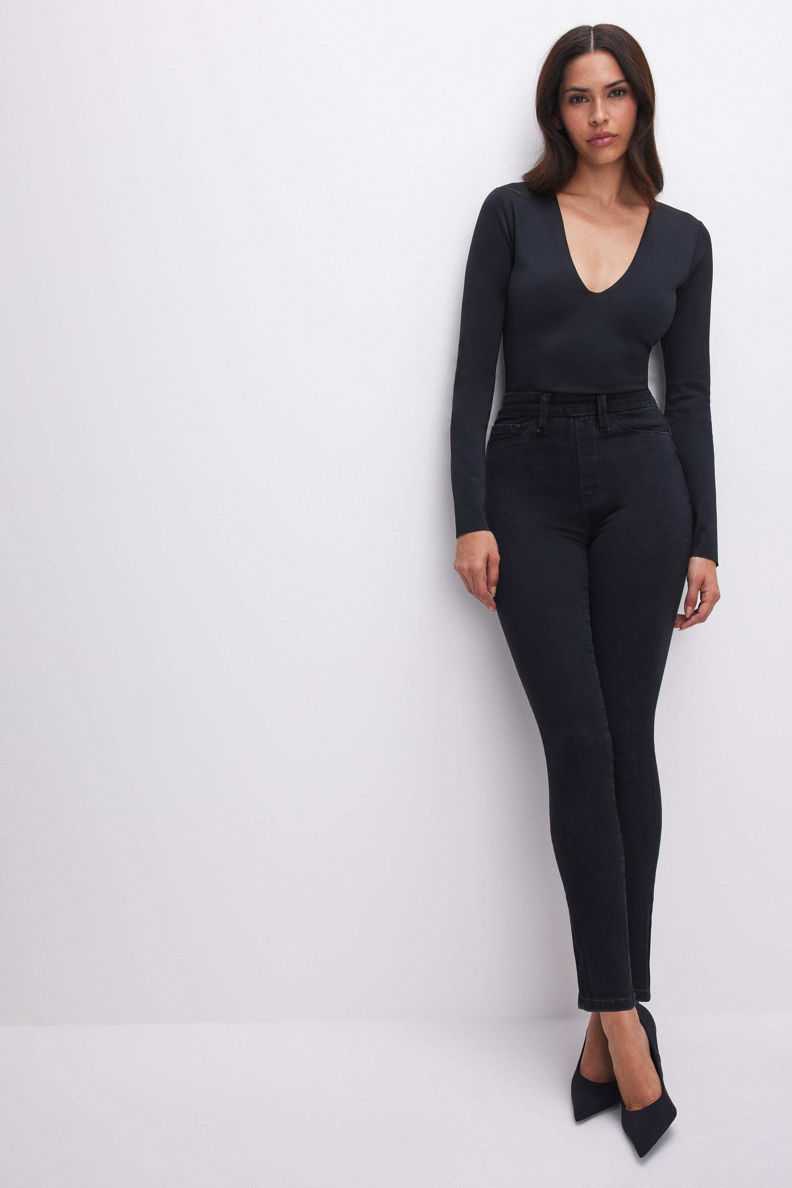 Styled with POWER STRETCH PULL-ON SKINNY JEANS | BLACK001