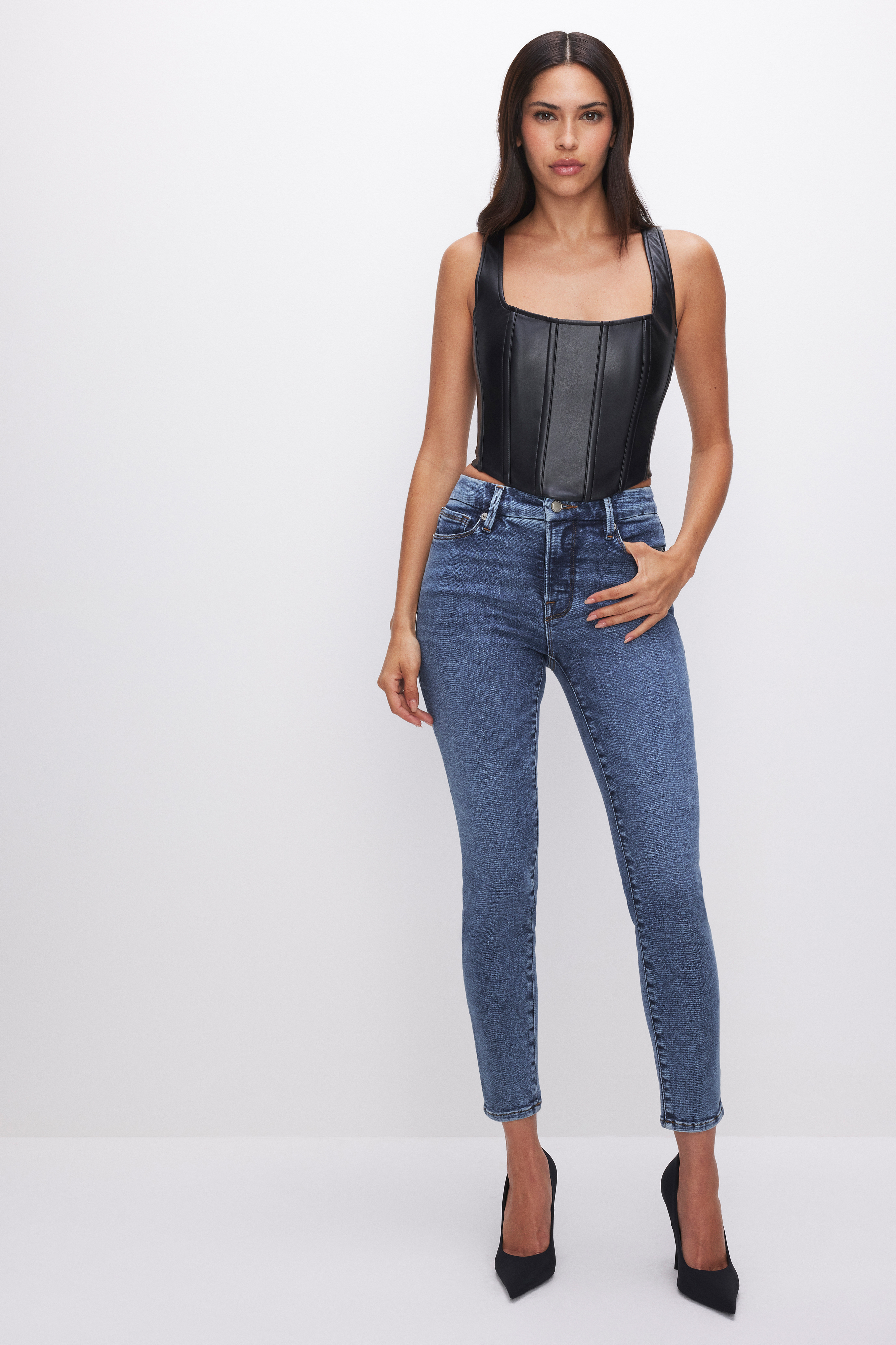 Styled with GOOD LEGS CROPPED SKINNY JEANS | INDIGO508