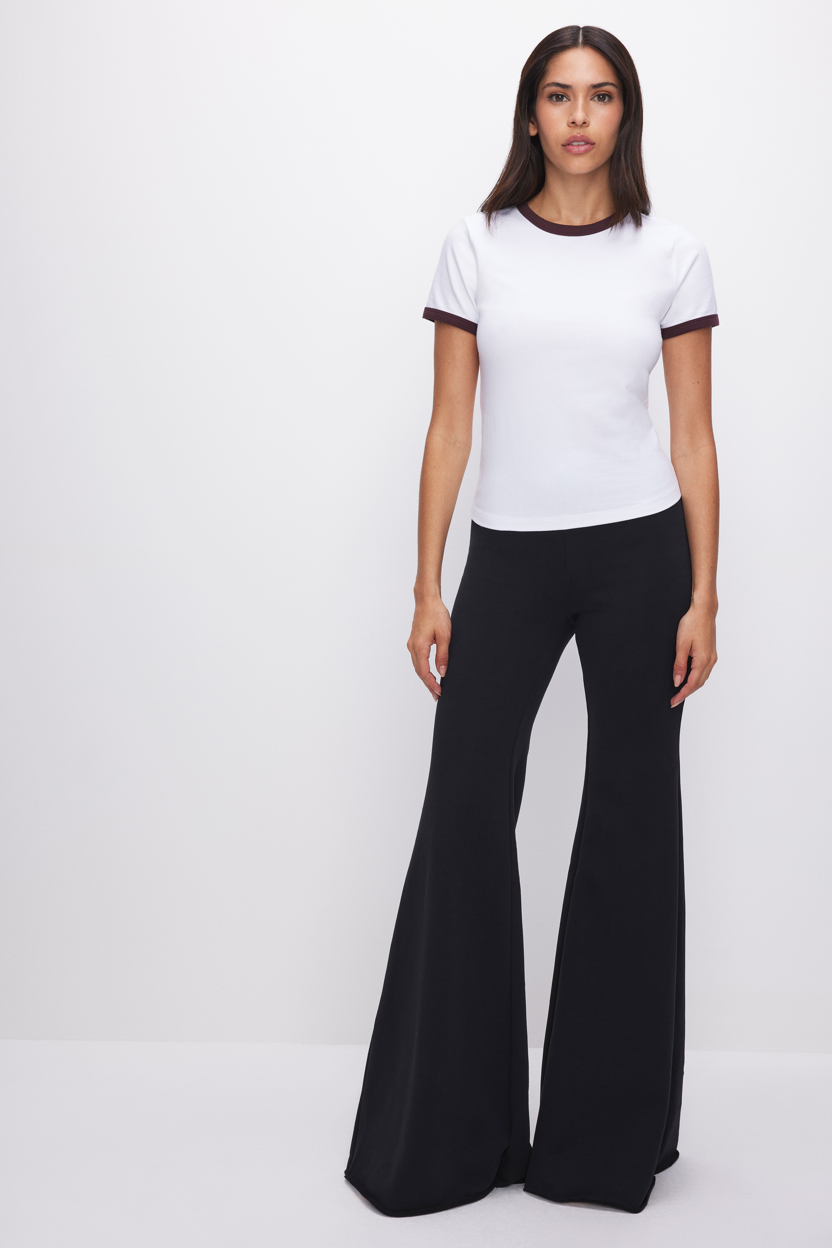 Styled with SUPER STRETCH RINGER TEE | WHITE001