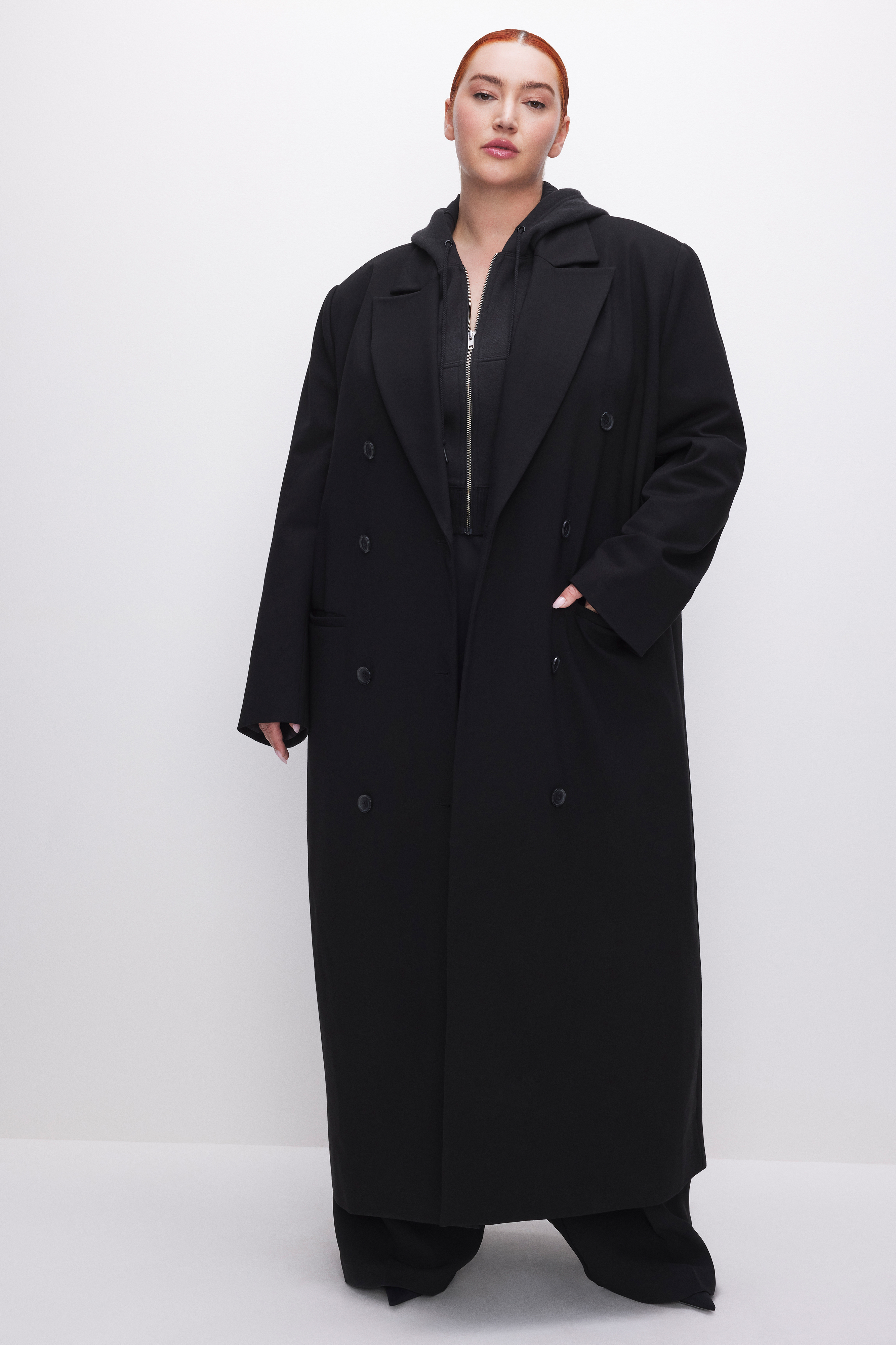Styled with PONTE CAR COAT | BLACK001
