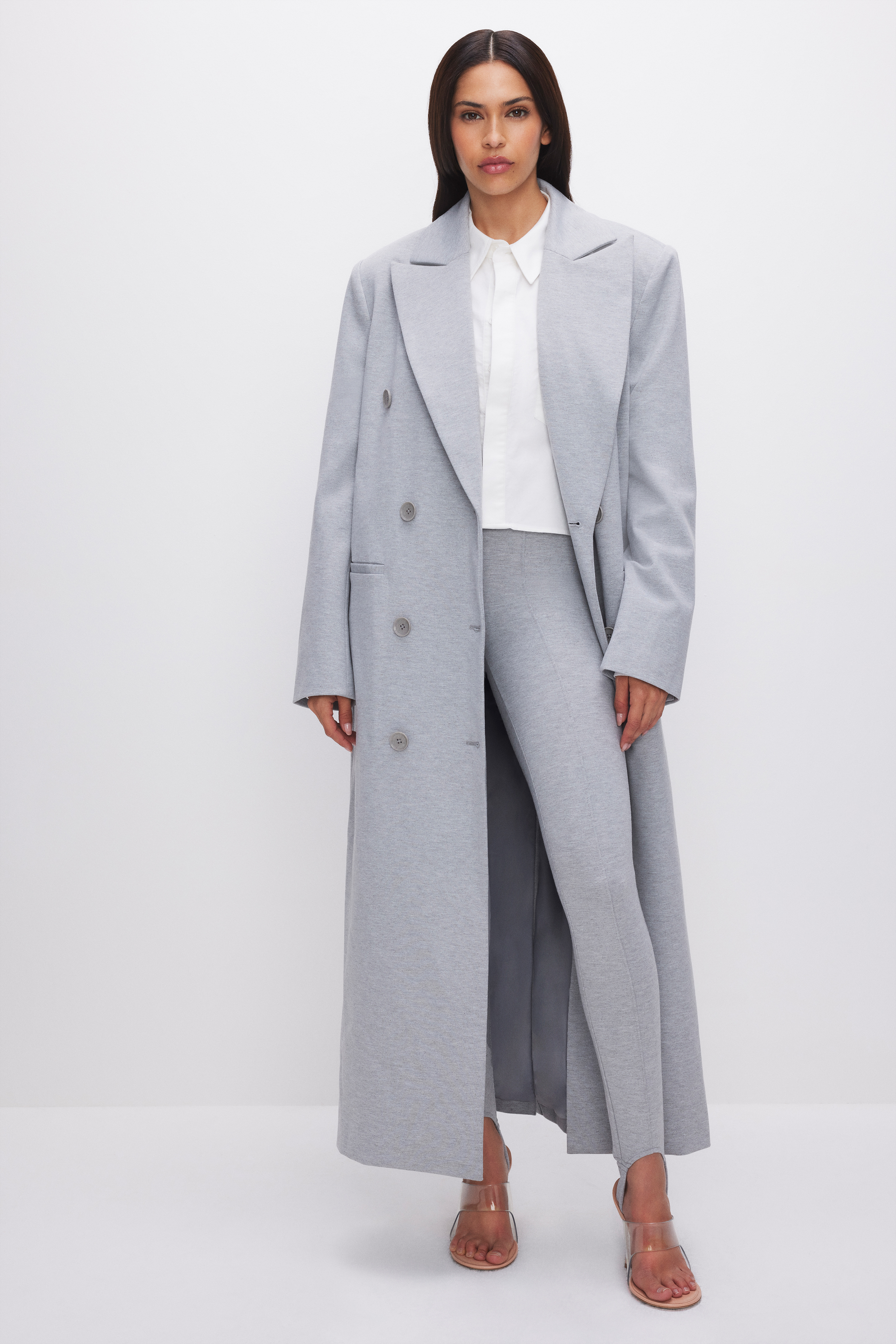 Styled with PONTE CAR COAT | HEATHER GREY001