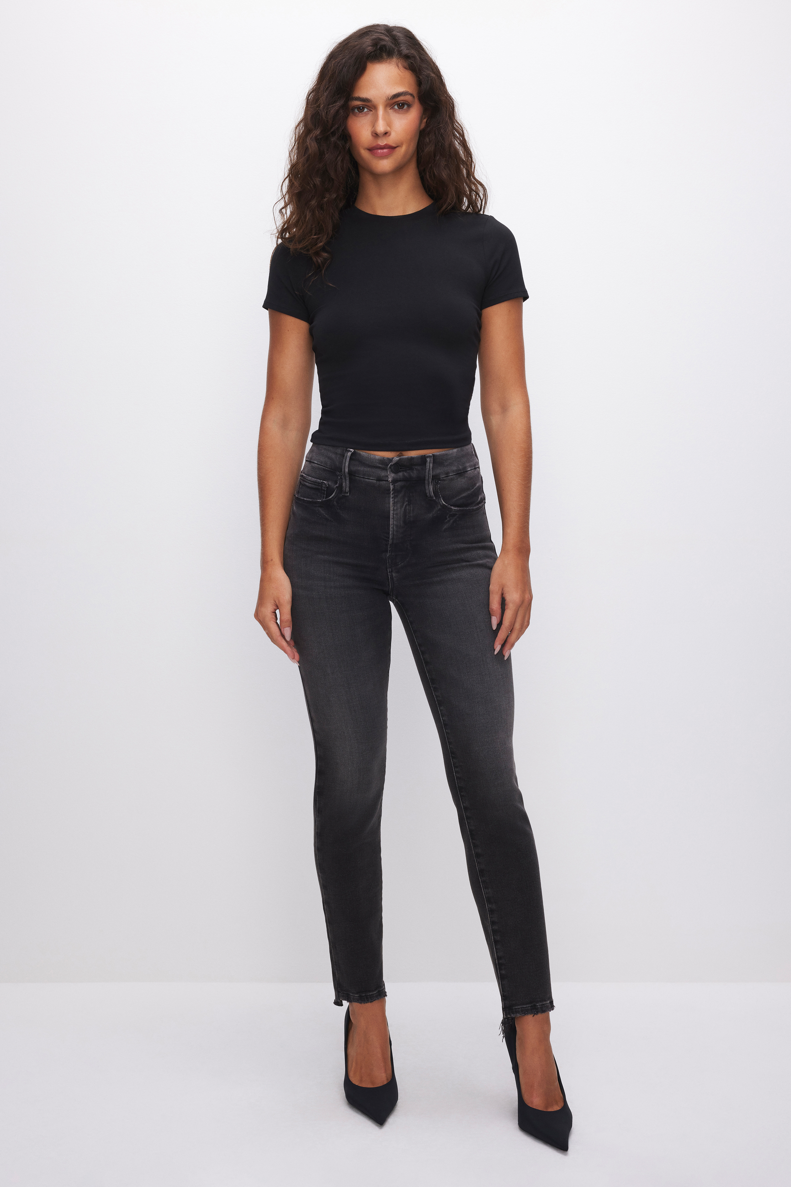 Styled with SOFT-TECH GOOD CLASSIC SLIM STRAIGHT JEANS | BLACK271