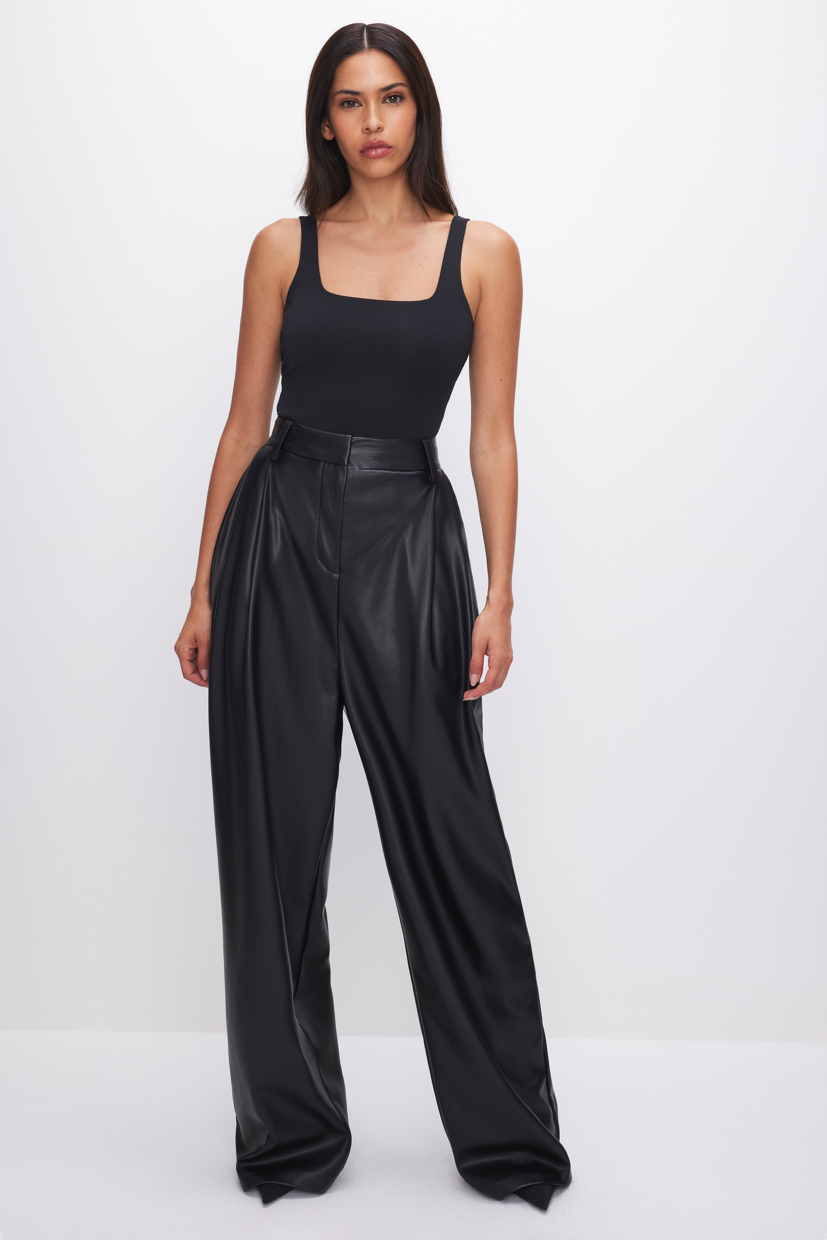 Styled with GOOD '90s FAUX LEATHER TROUSERS | BLACK001
