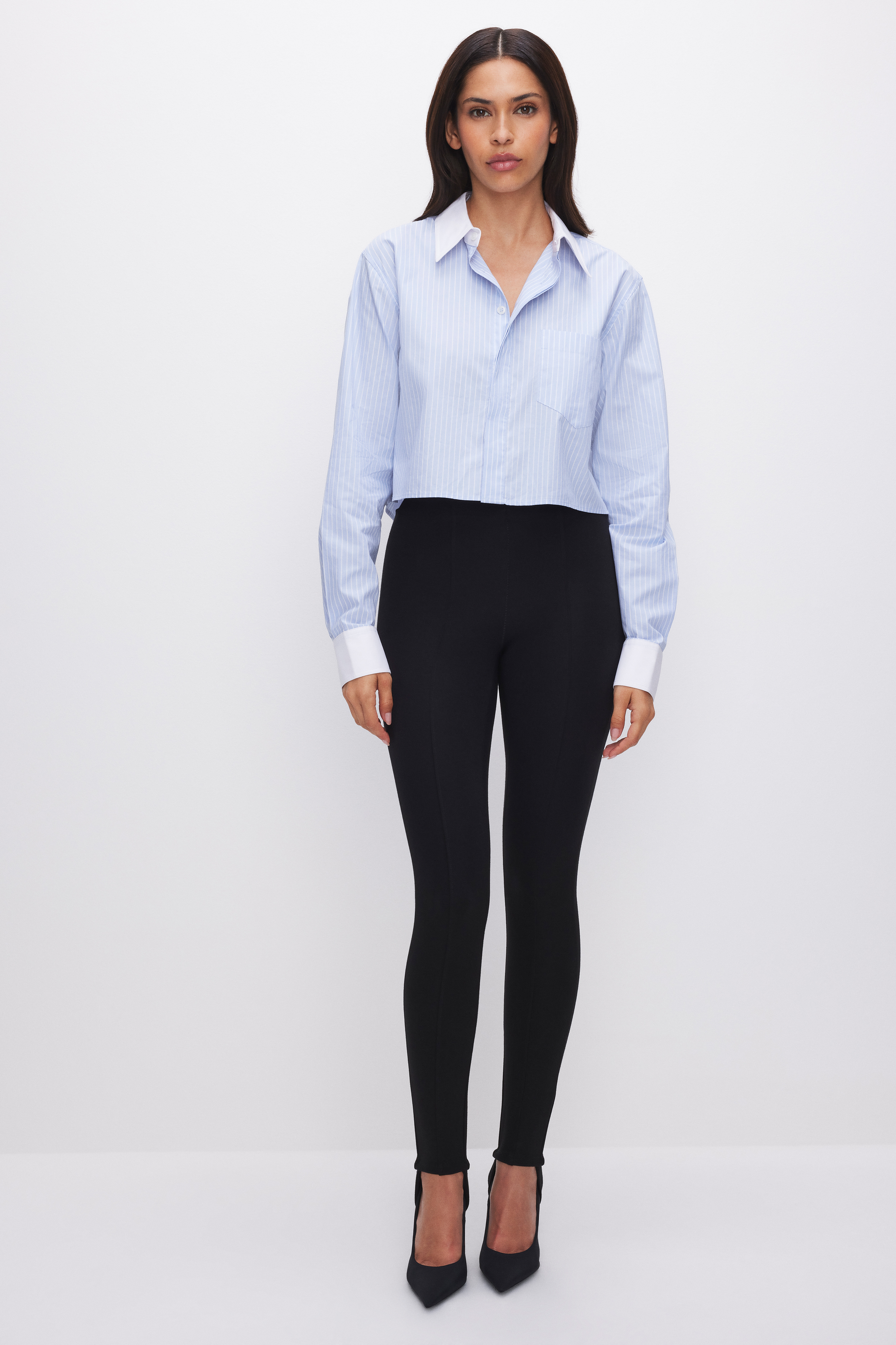 Styled with POPLIN CROPPED SHIRT | GOOD STRIPE004