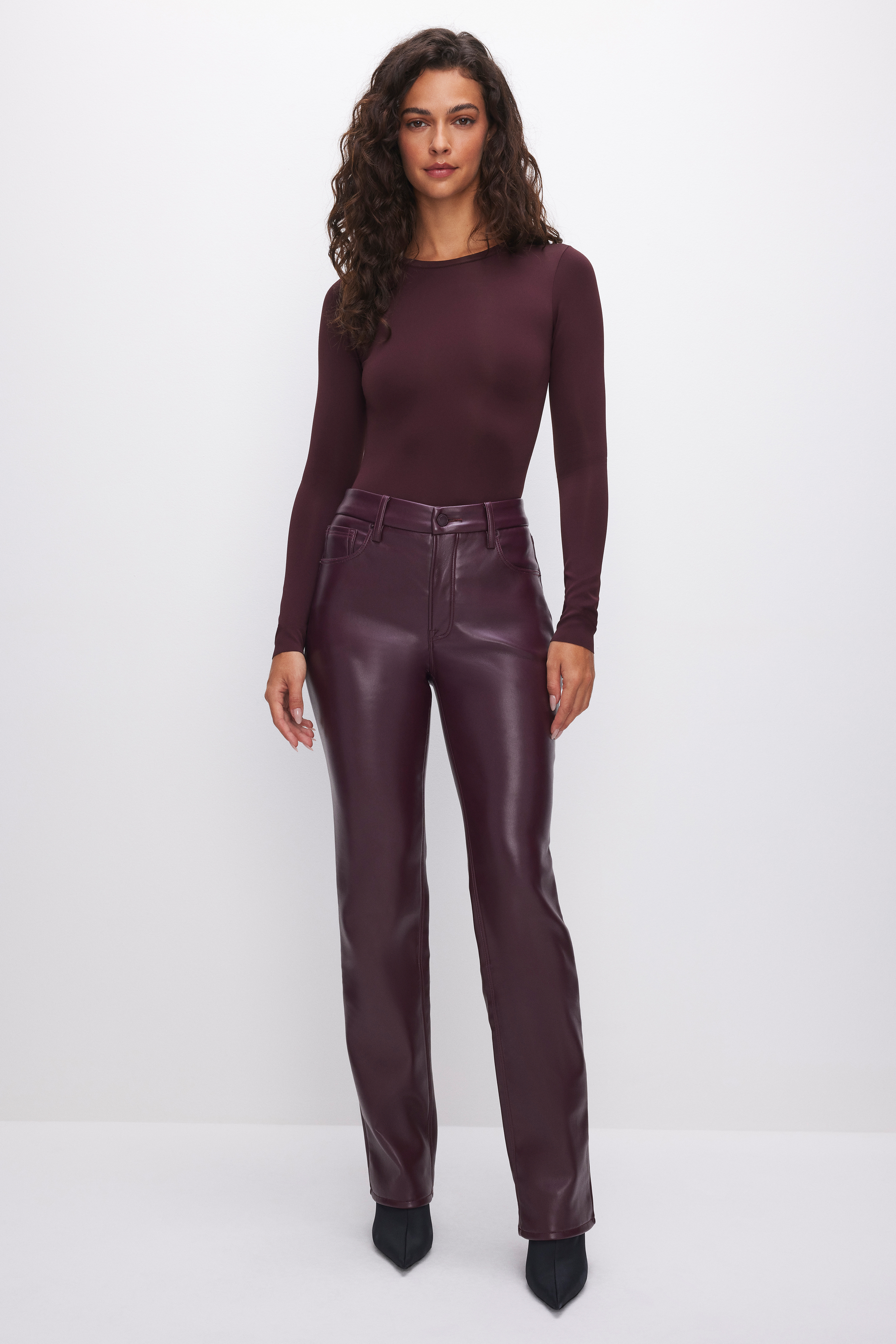 Burgundy hot sale pleather pants