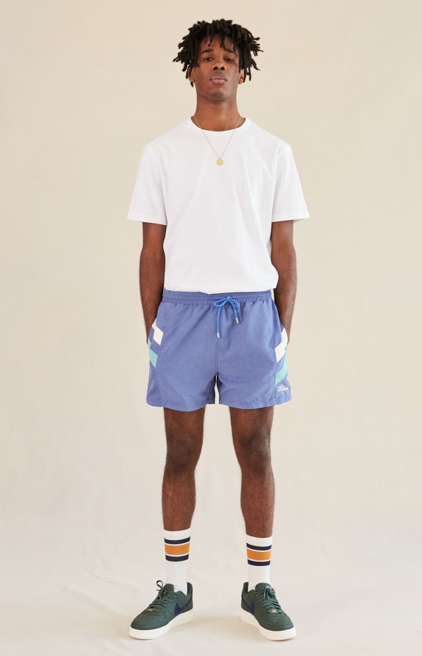 Navy Blue Twin Stripe Shorts