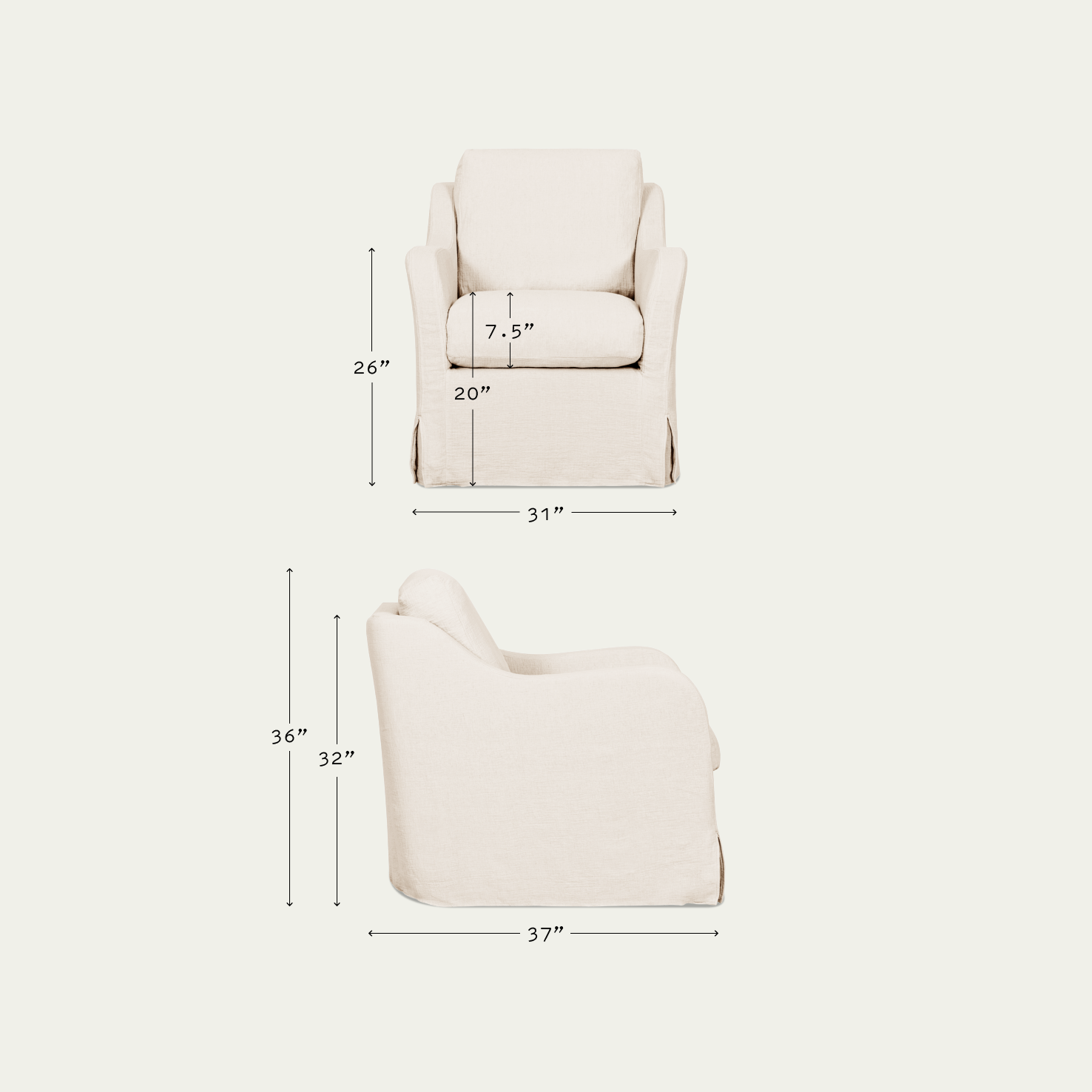 Esmé Glider Chair Comfy Elegance Sixpenny