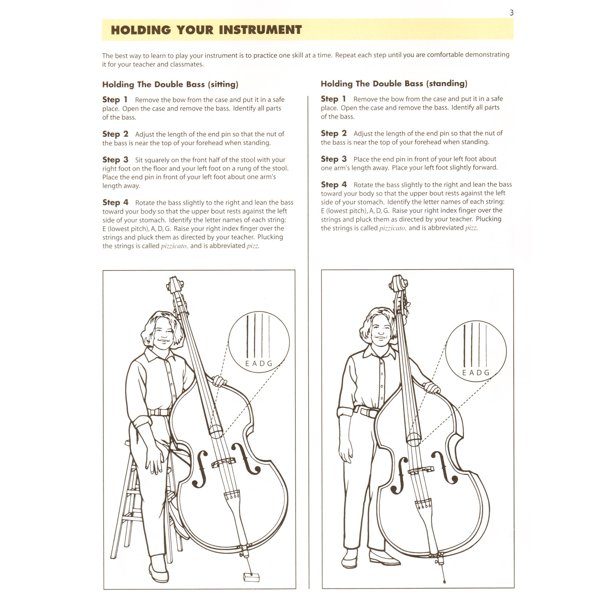 Essential Elements for Strings Double Bass Book 1 in action
