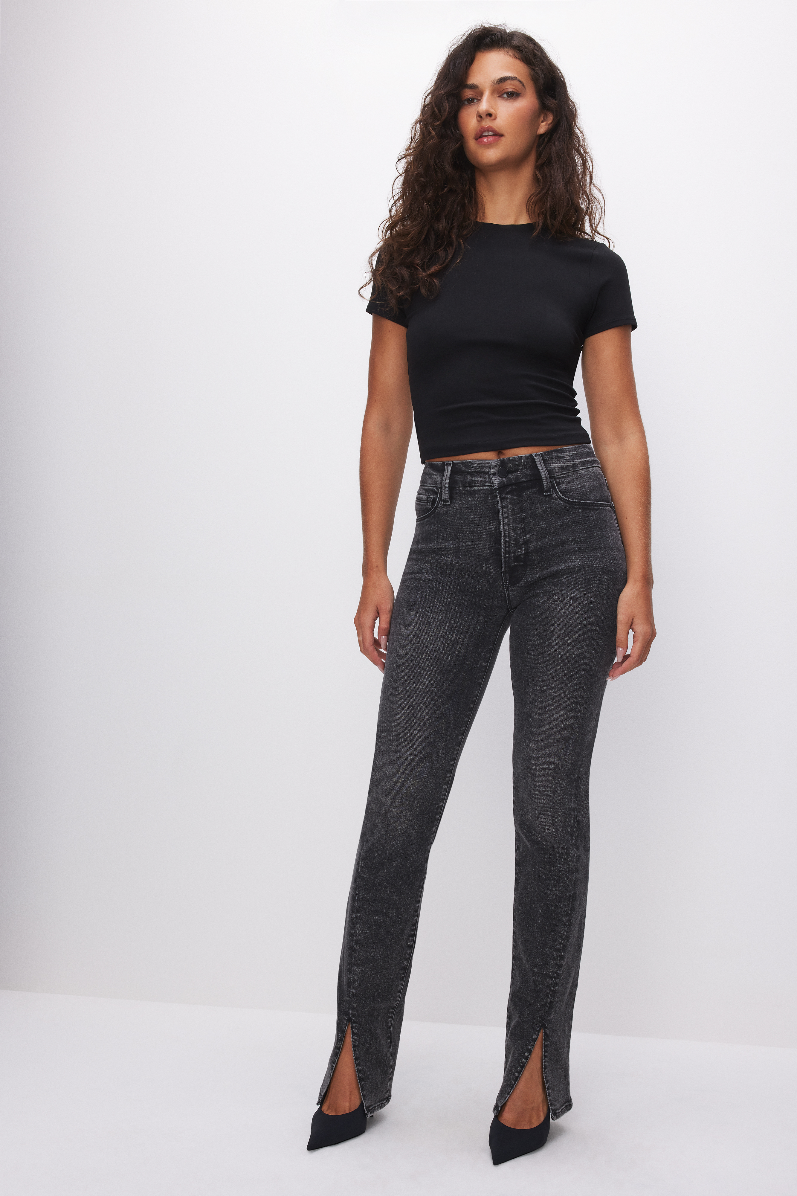 GOOD CLASSIC SLIM STRAIGHT JEANS | BLACK272 - GOOD AMERICAN