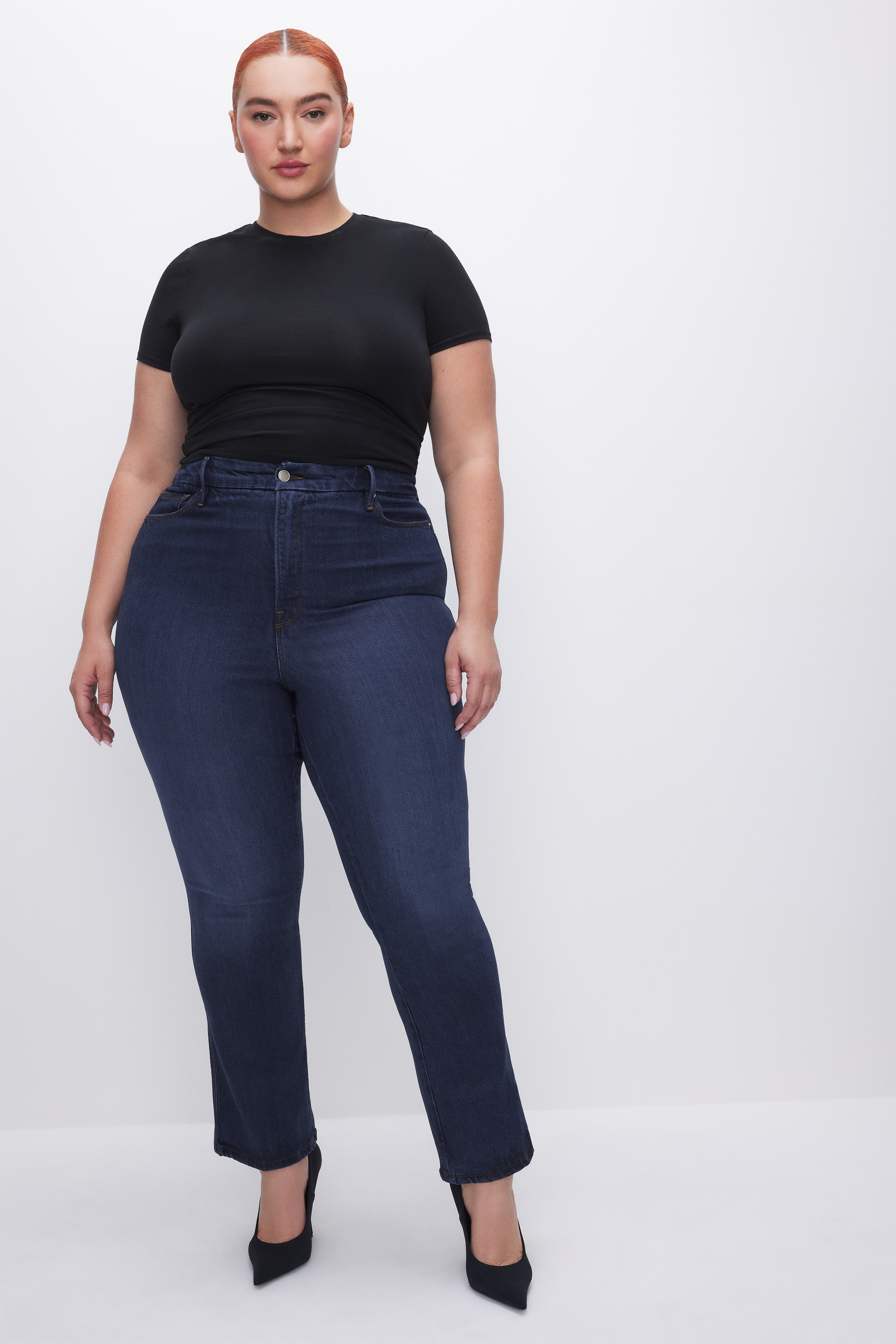 Styled with SOFT-TECH GOOD CURVE STRAIGHT JEANS | INDIGO537