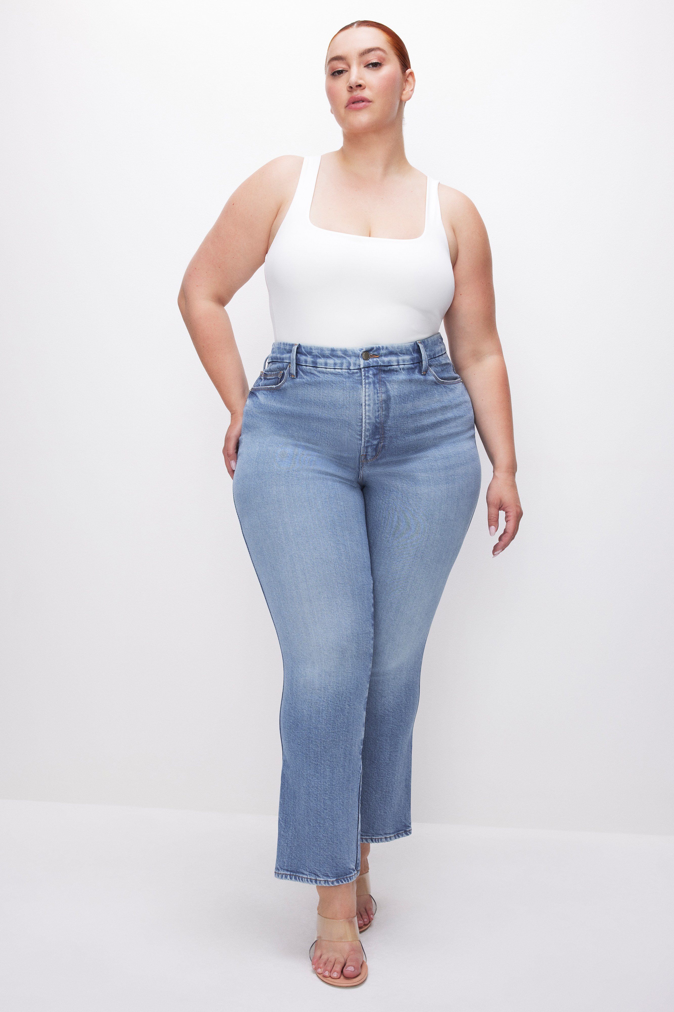 Styled with SOFT-TECH GOOD CURVE STRAIGHT JEANS | INDIGO539