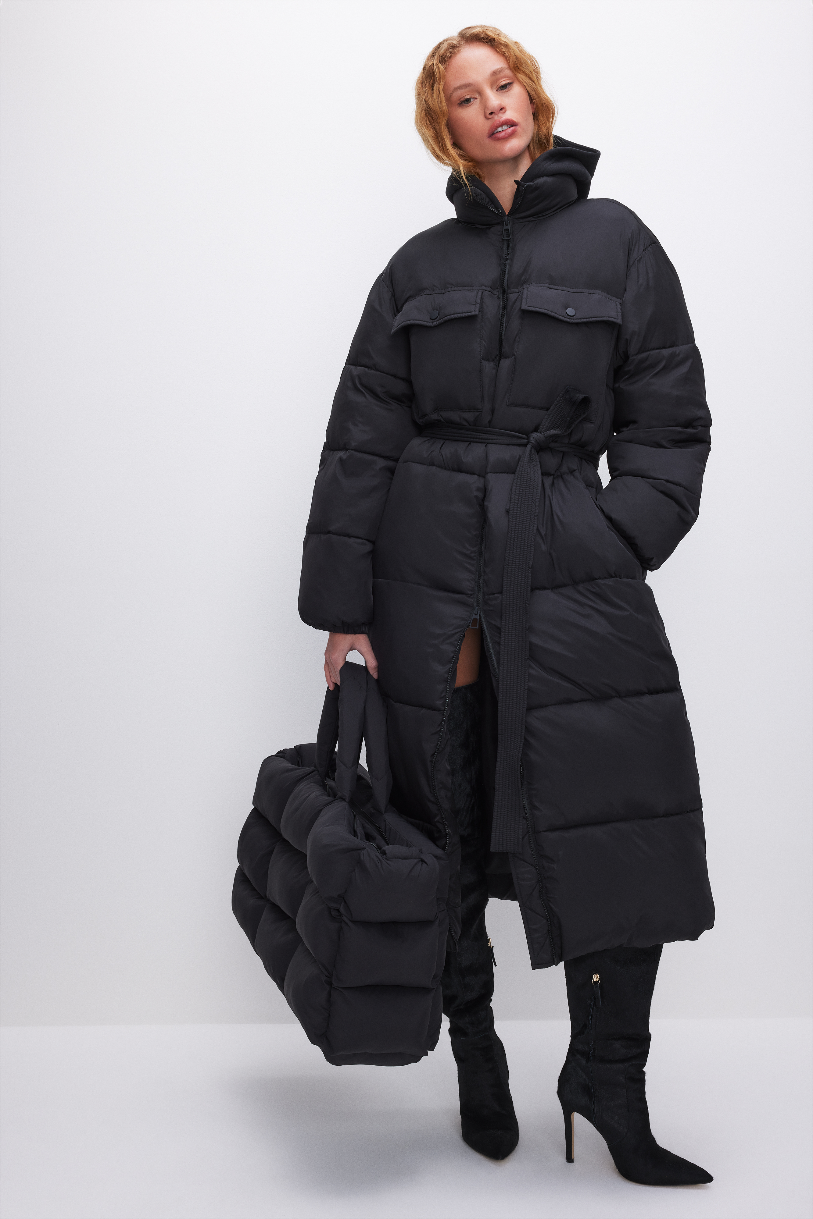 Styled with LARGE PUFFER BAG | BLACK001
