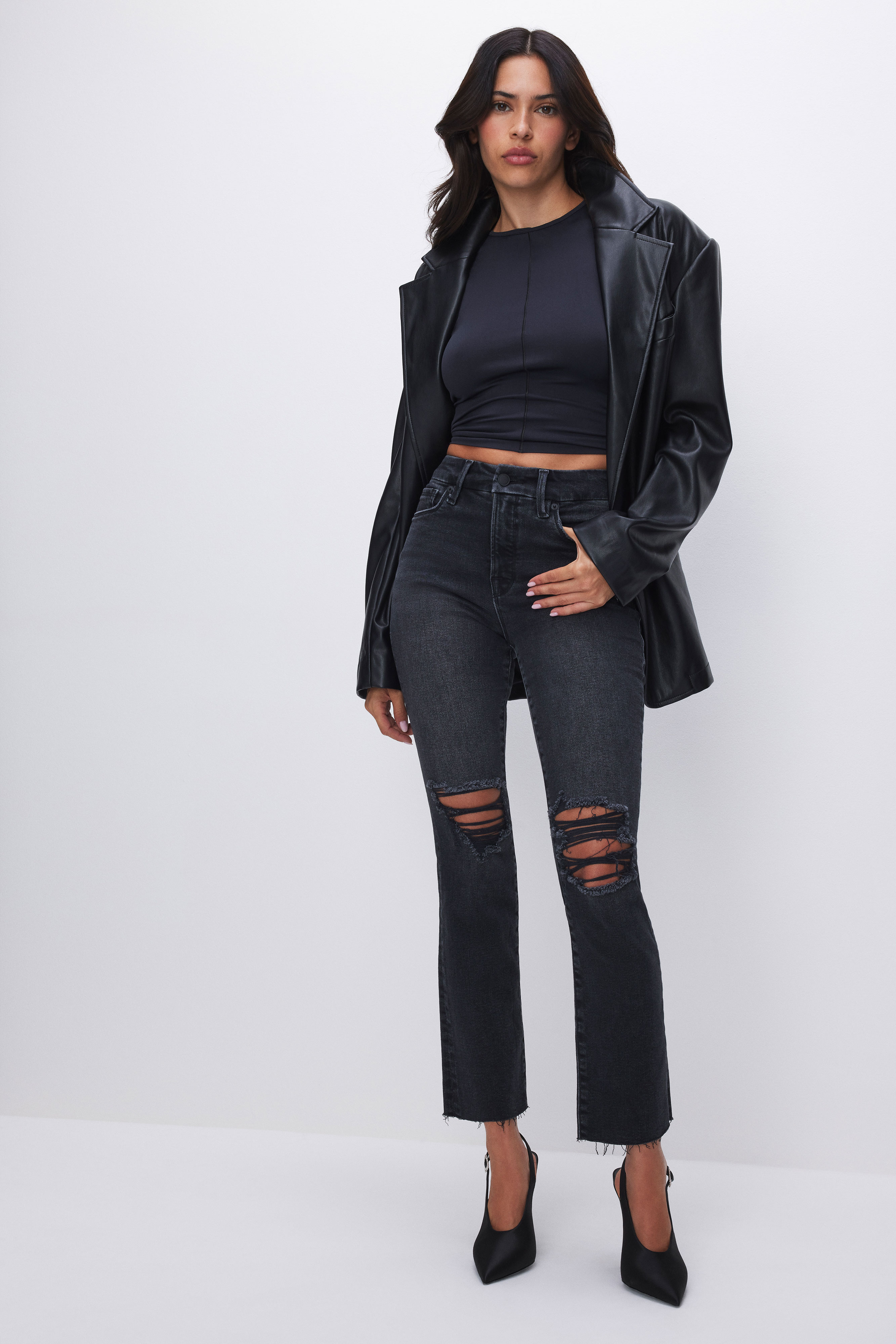 Styled with GOOD LEGS STRAIGHT JEANS | BLACK316