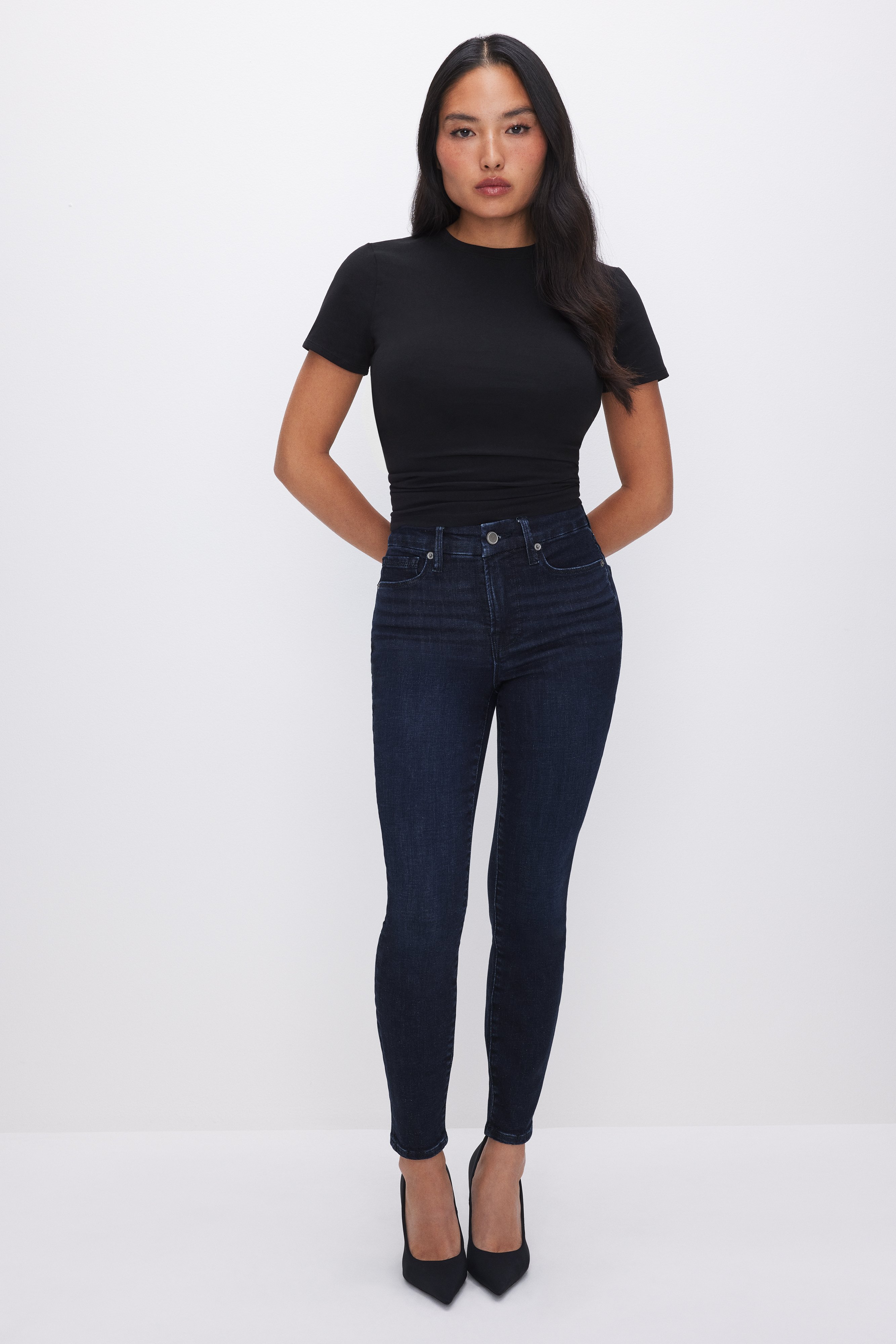 Styled with GOOD PETITE SKINNY JEANS | BLUE224