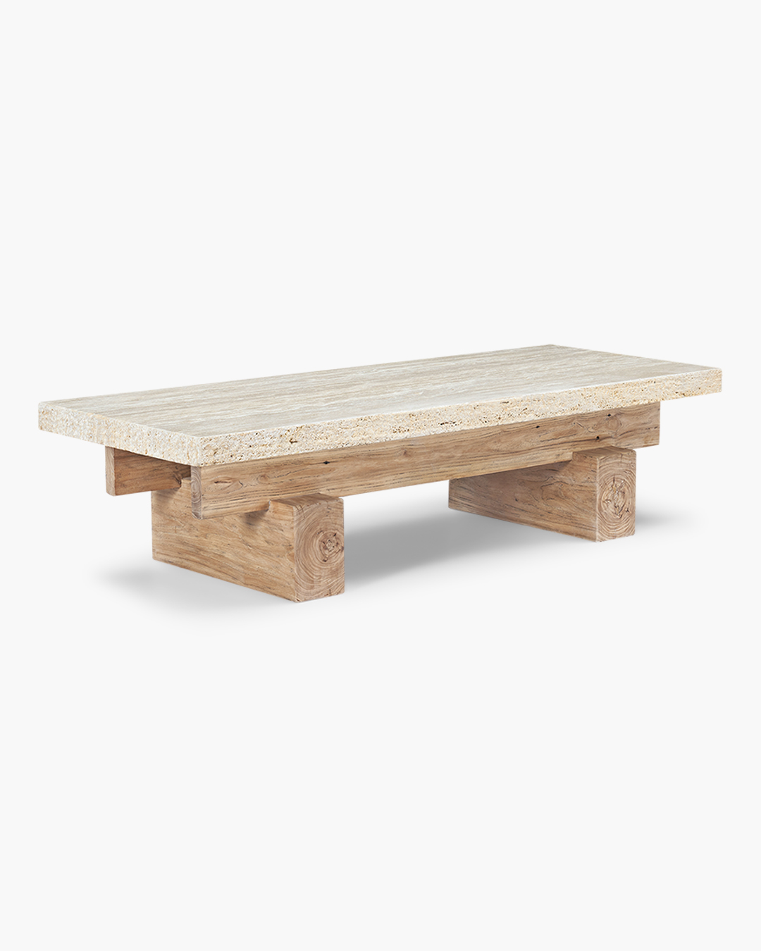 Travertine Rocco Rectangle Coffee Table