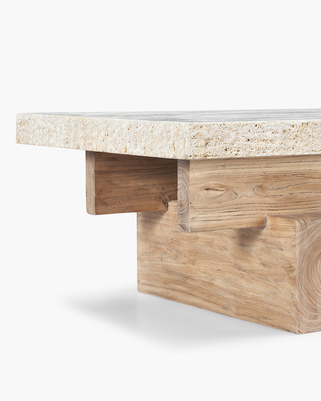 Travertine Rocco Rectangle Coffee Table