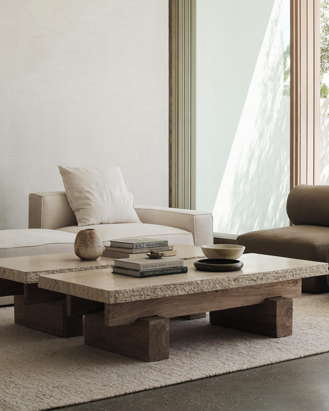 Travertine Rocco Rectangle Coffee Table