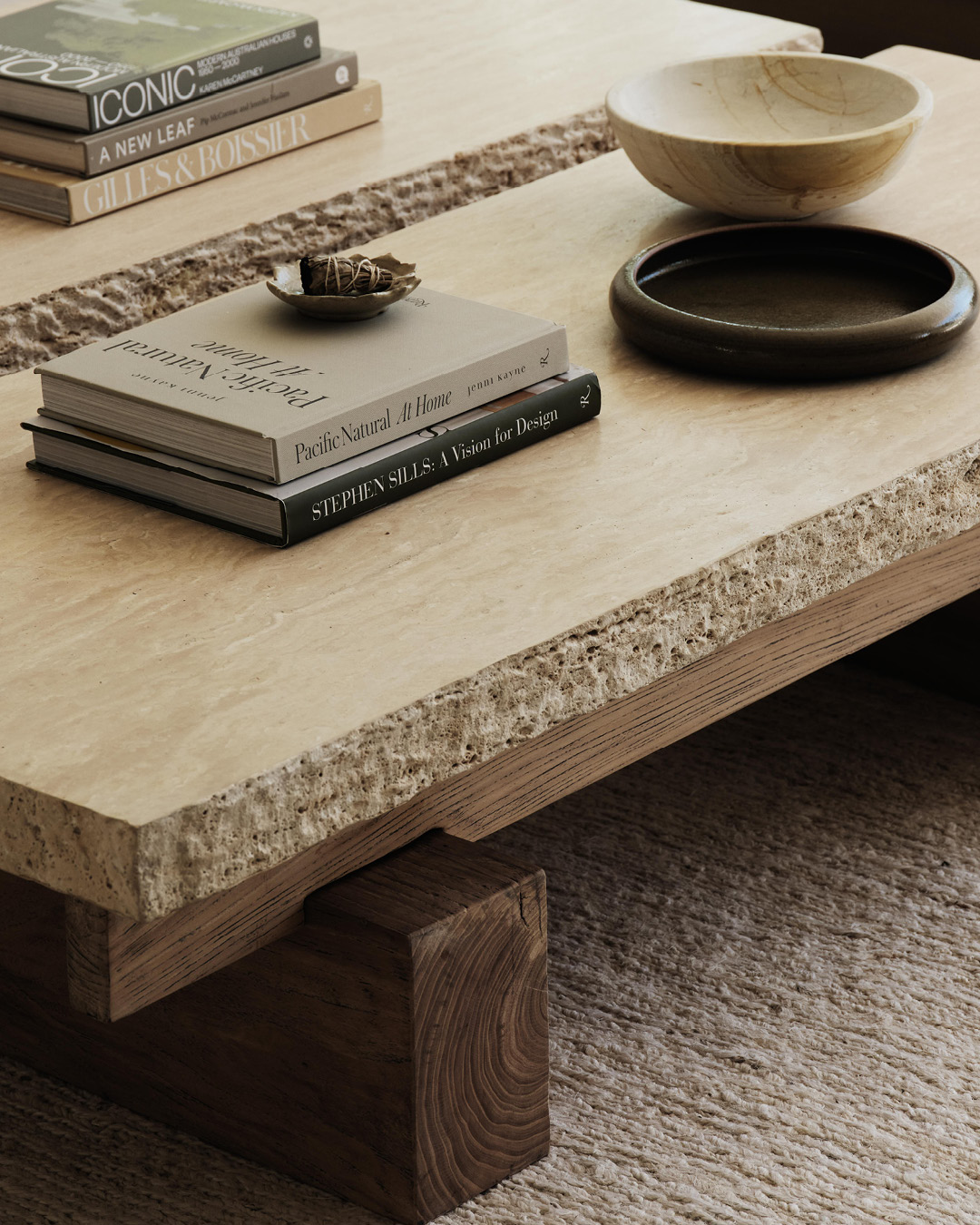 Travertine Rocco Rectangle Coffee Table