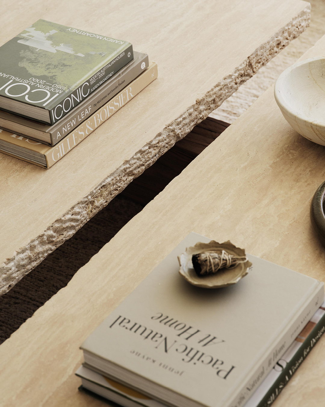 Travertine Rocco Rectangle Coffee Table