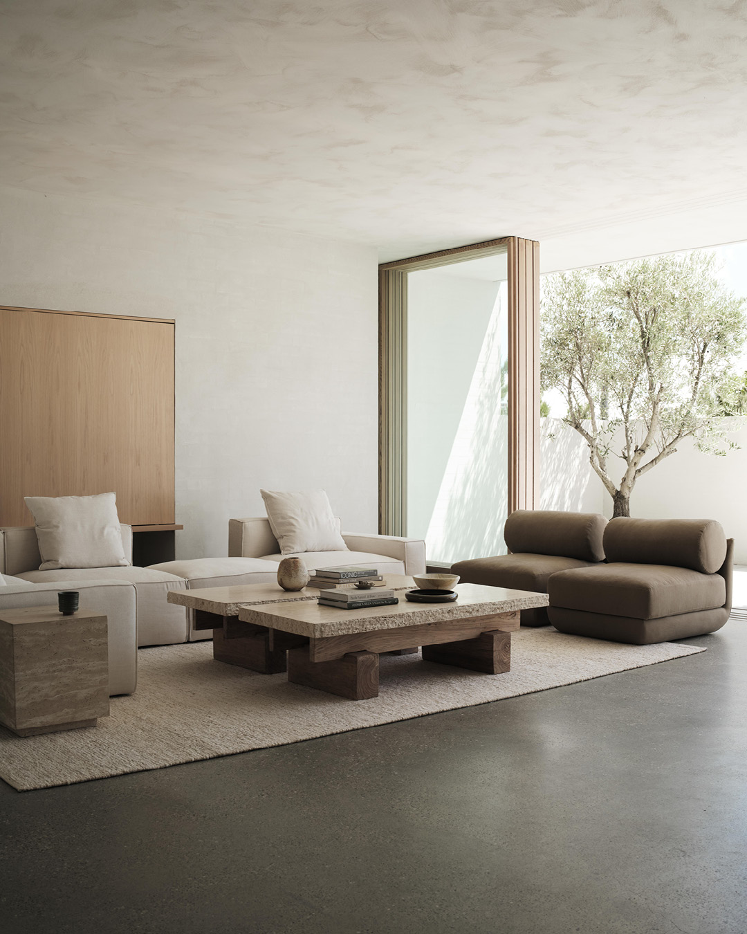 Travertine Rocco Rectangle Coffee Table