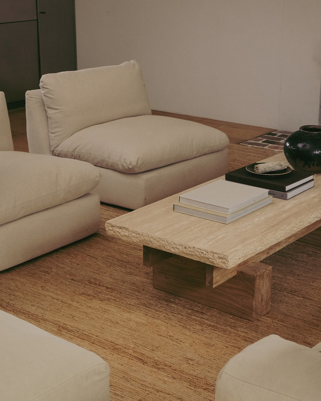 Travertine Rocco Rectangle Coffee Table