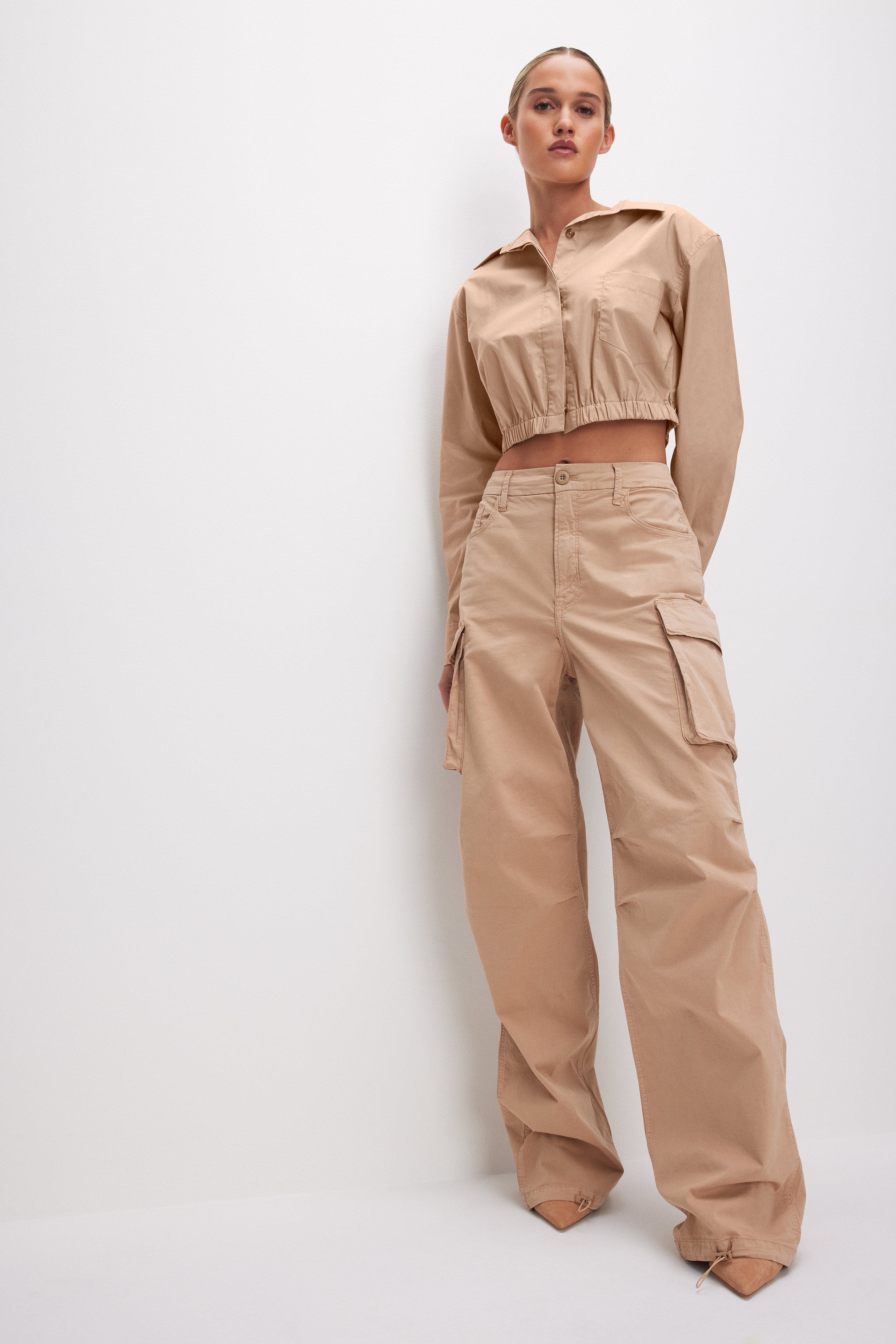 Styled with BAGGY CARGO PANTS | CHAMPAGNE005