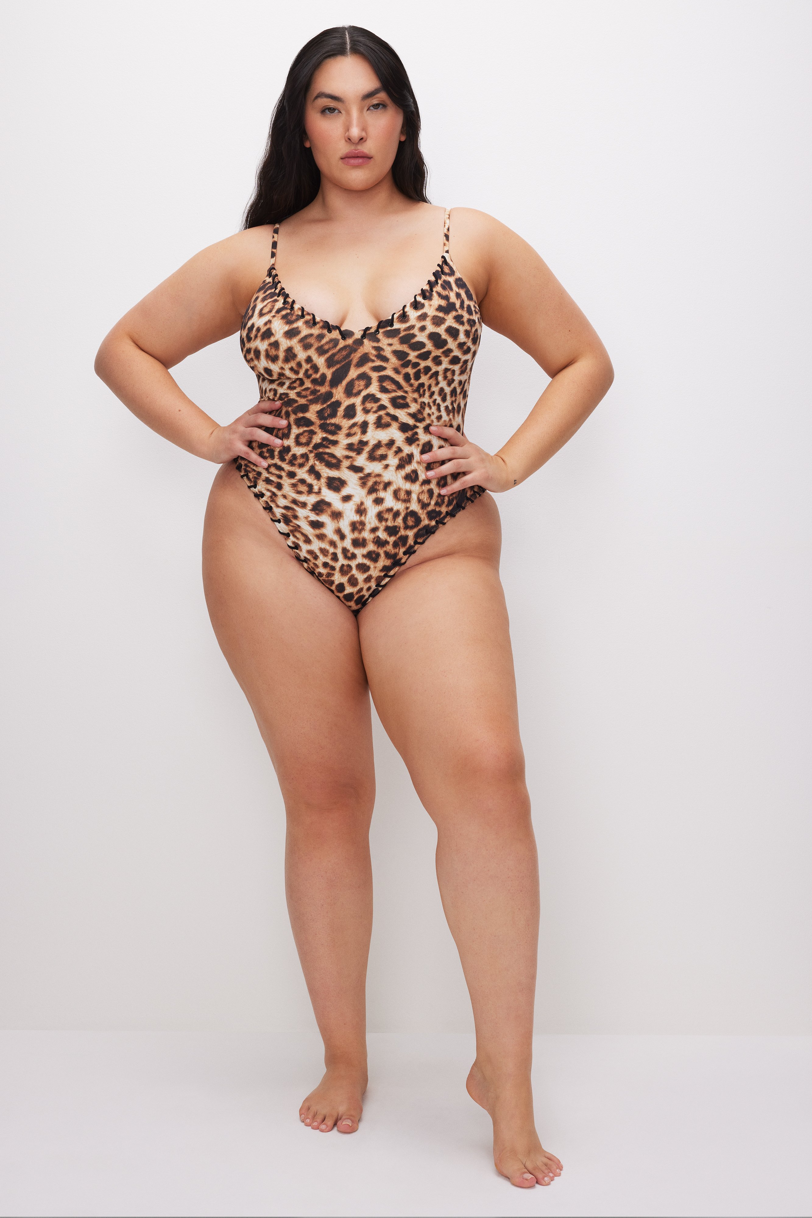 Styled with WHIP STITCH COMPRESSION SWIMSUIT | FIERCE LEOPARD001