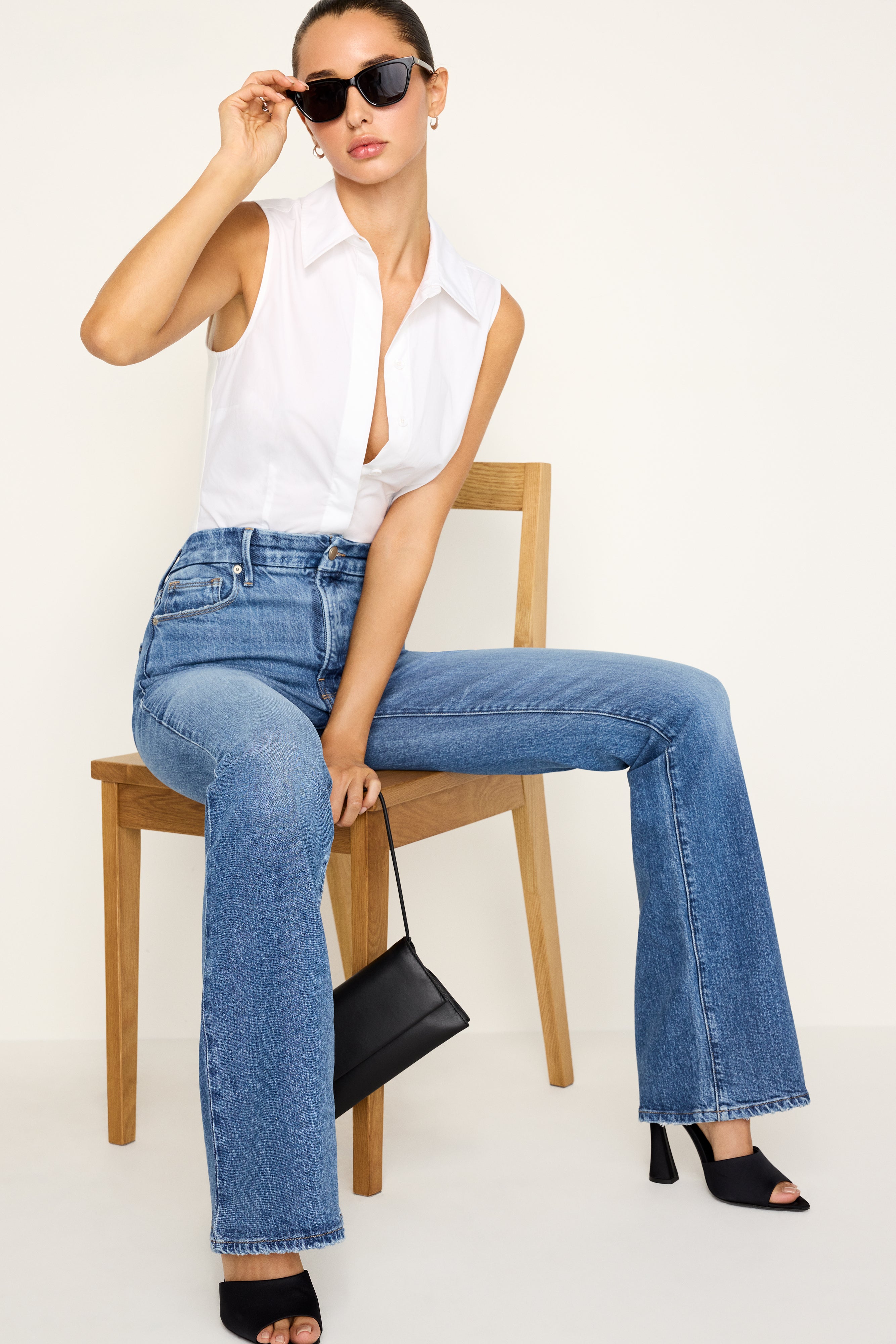 Styled with SOFT-TECH GOOD CLASSIC SLIM BOOTCUT JEANS | INDIGO627