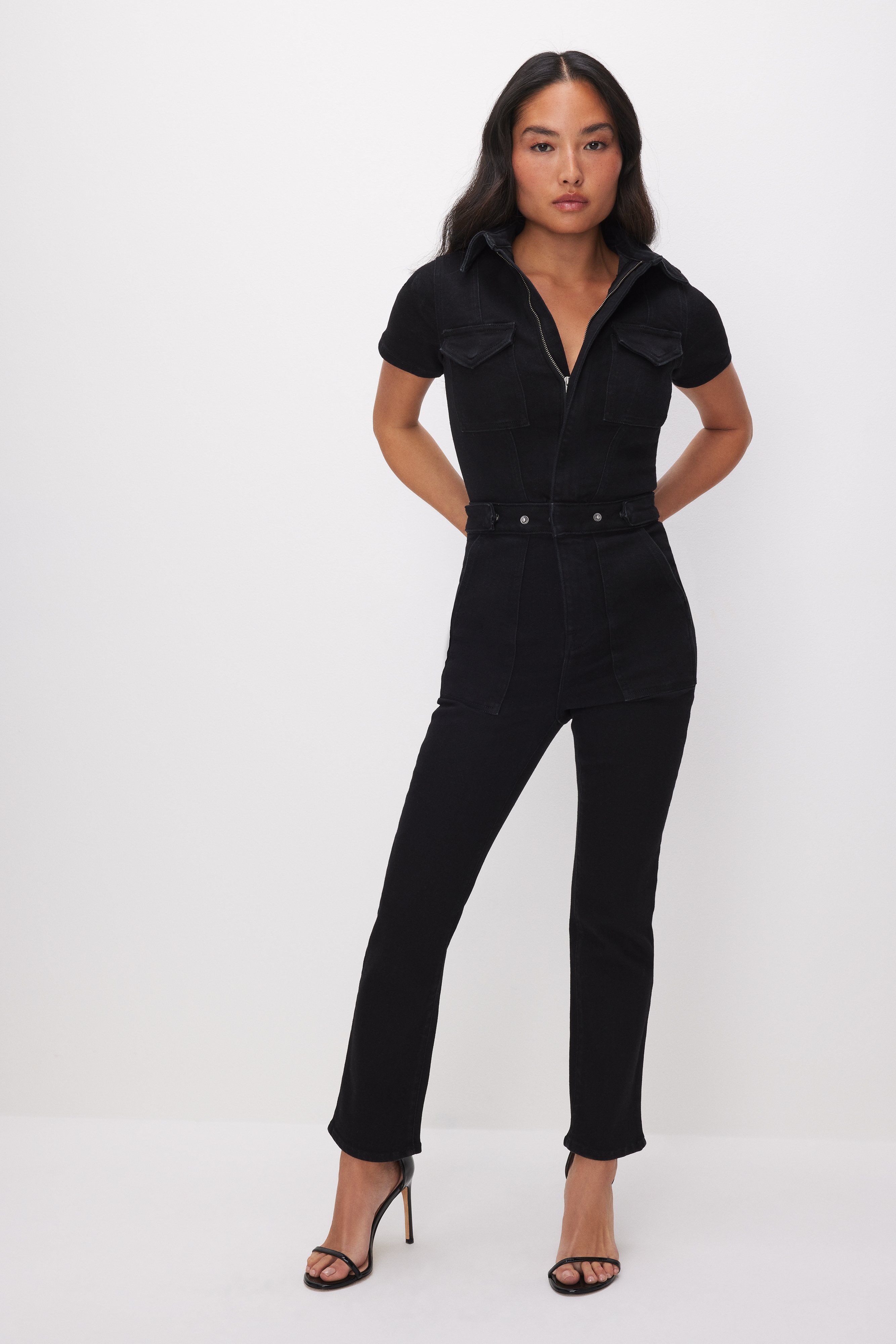 Styled with PETITE FIT FOR SUCCESS JUMPSUIT | BLACK099