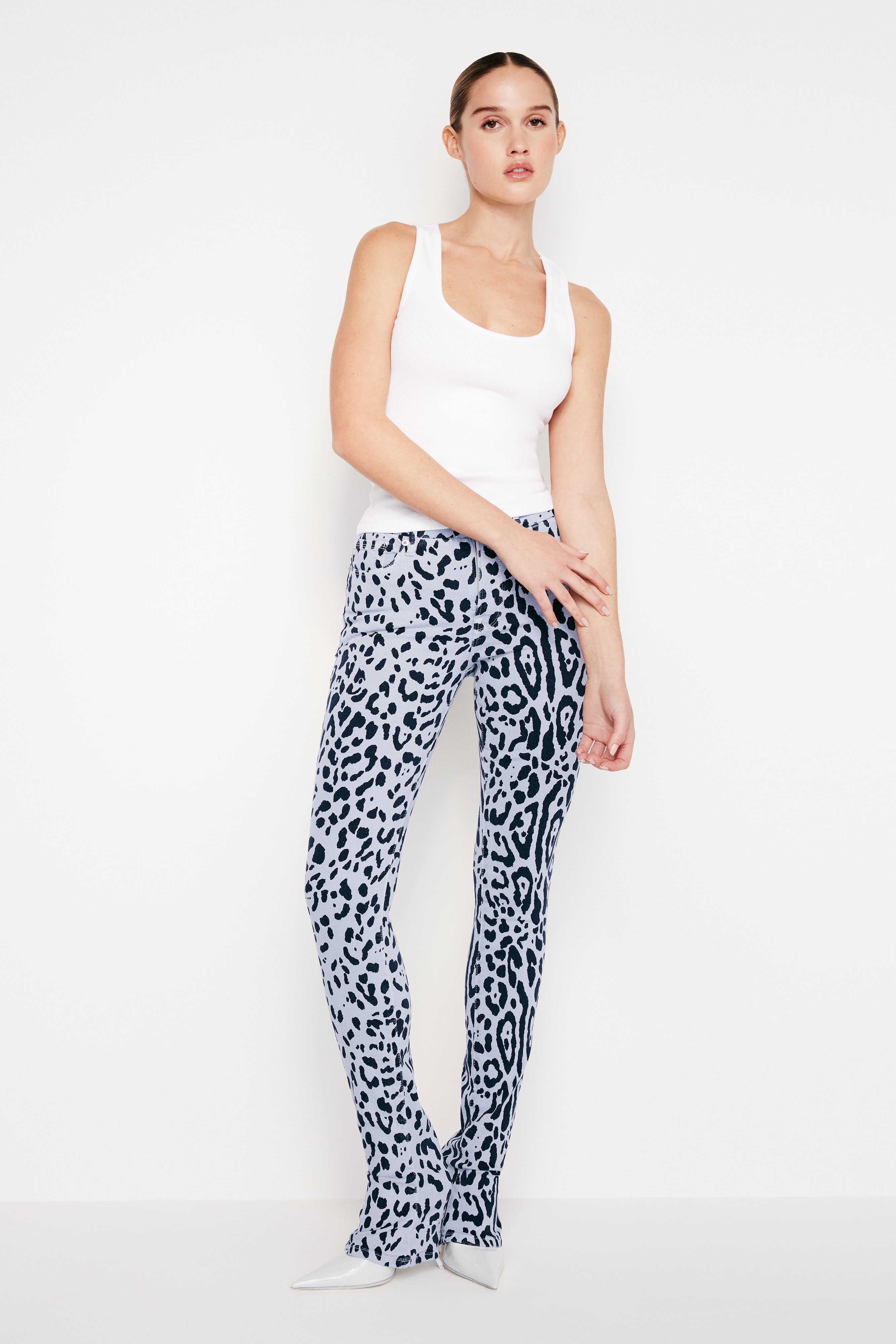 Styled with GOOD LEGS SLIM MICRO BOOTCUT JEANS | MINERAL GLASS LEOPARD001