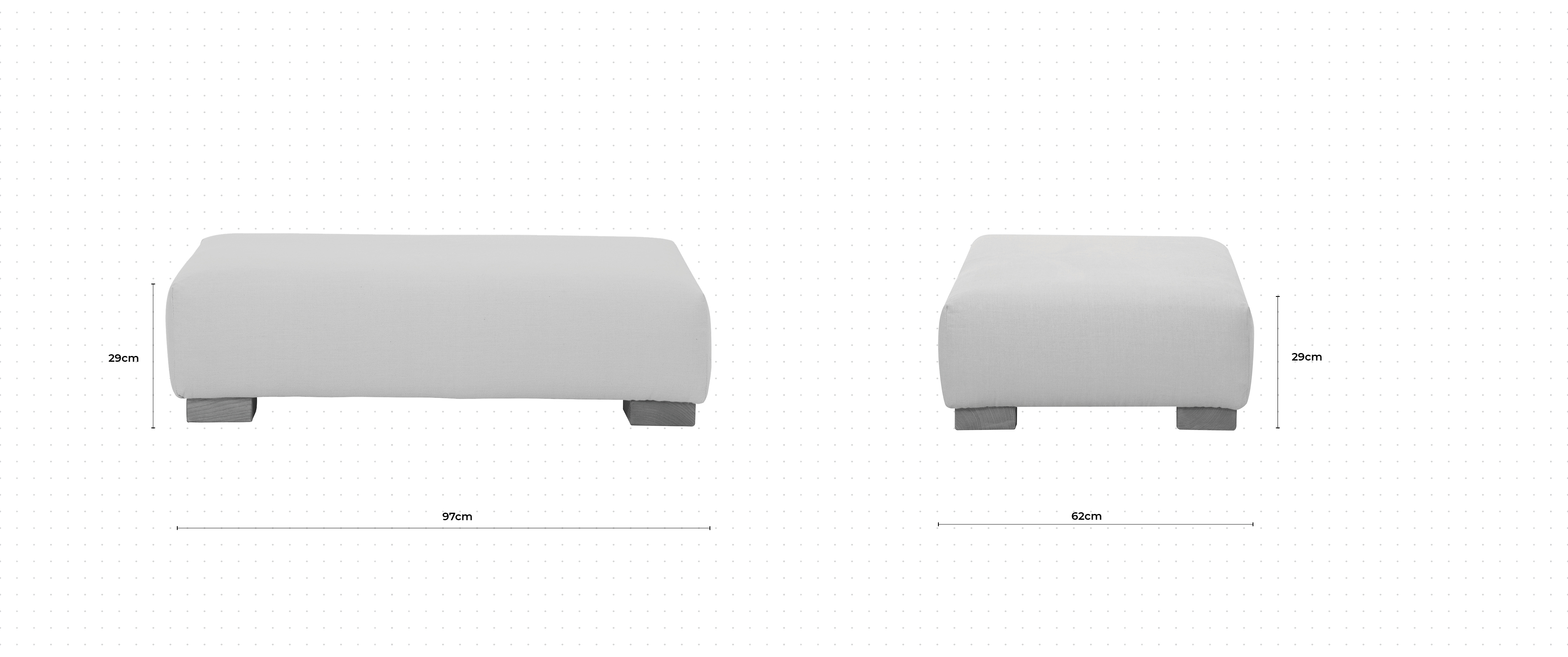 Dillon Footstool Bench dimensions