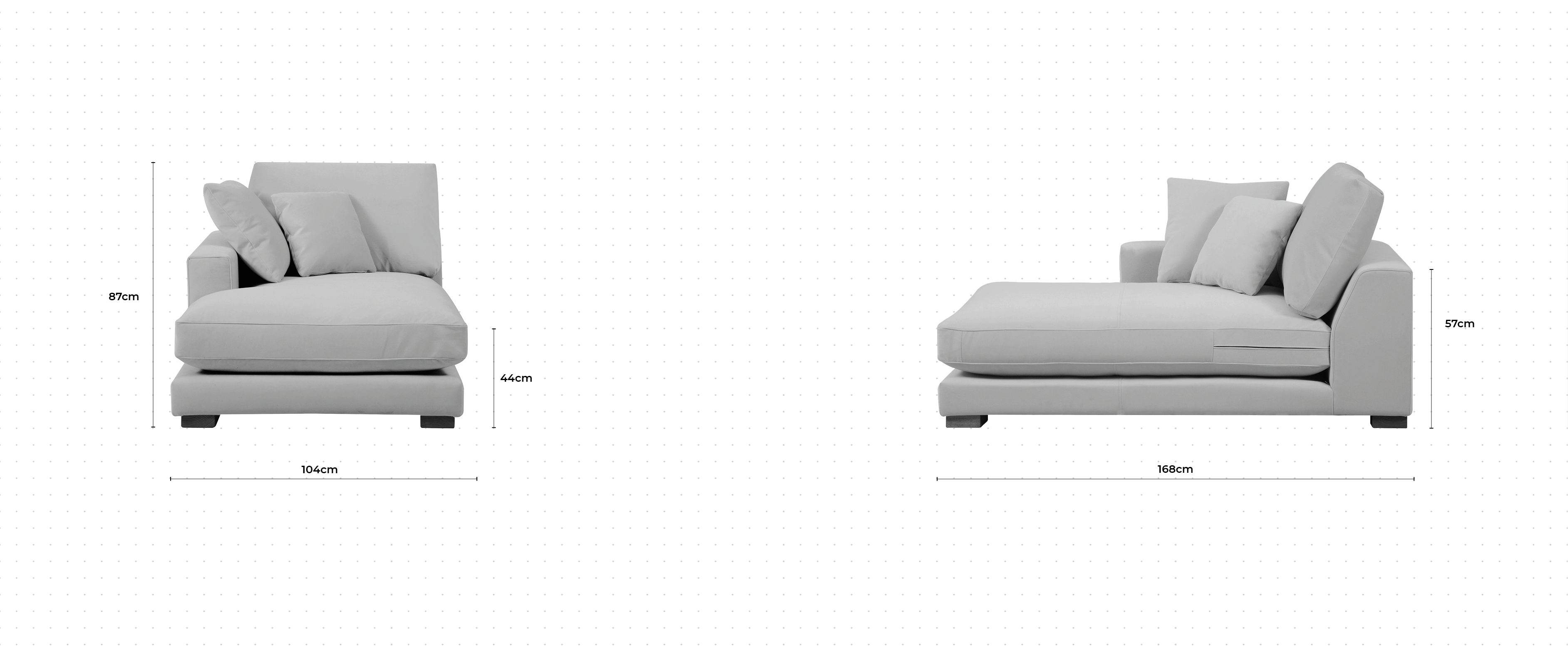 Dillon Chaise LHF dimensions