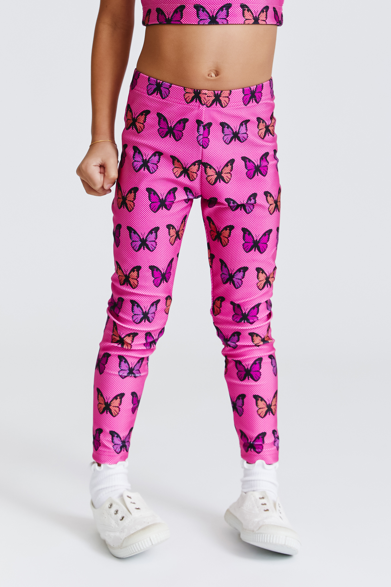 Buy Girls Leggings Butterfly Print with Ruffles-Multicolor Online at Best  Price