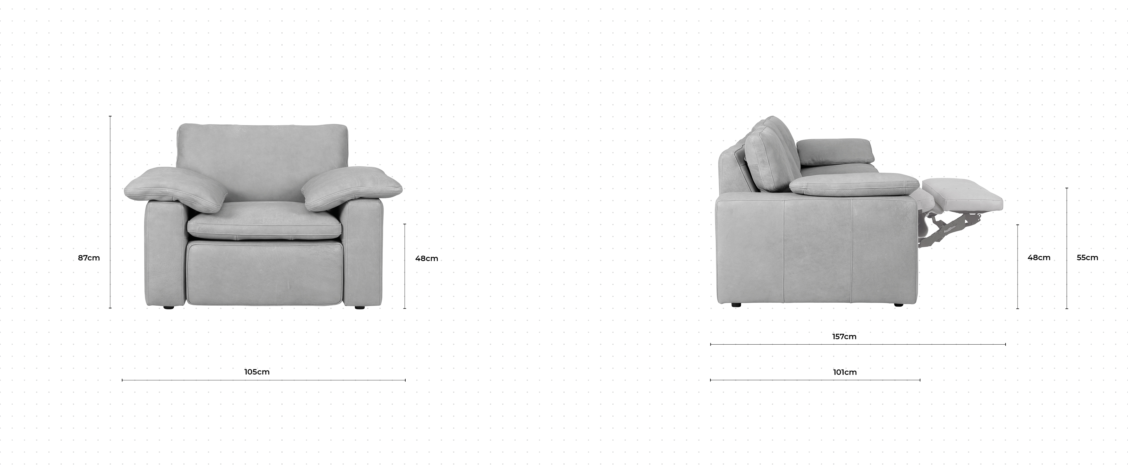 Martin Recliner Armchair dimensions