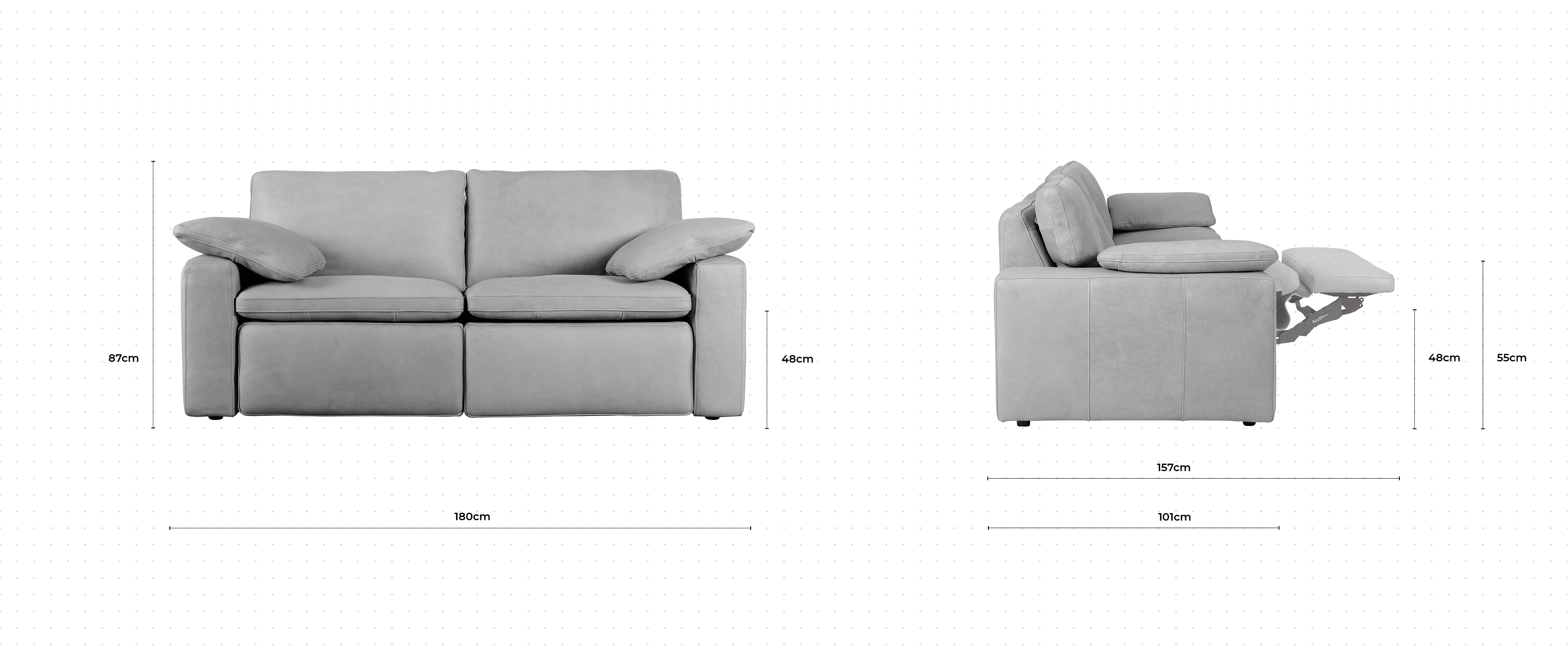Martin 2 Seater Sofa dimensions