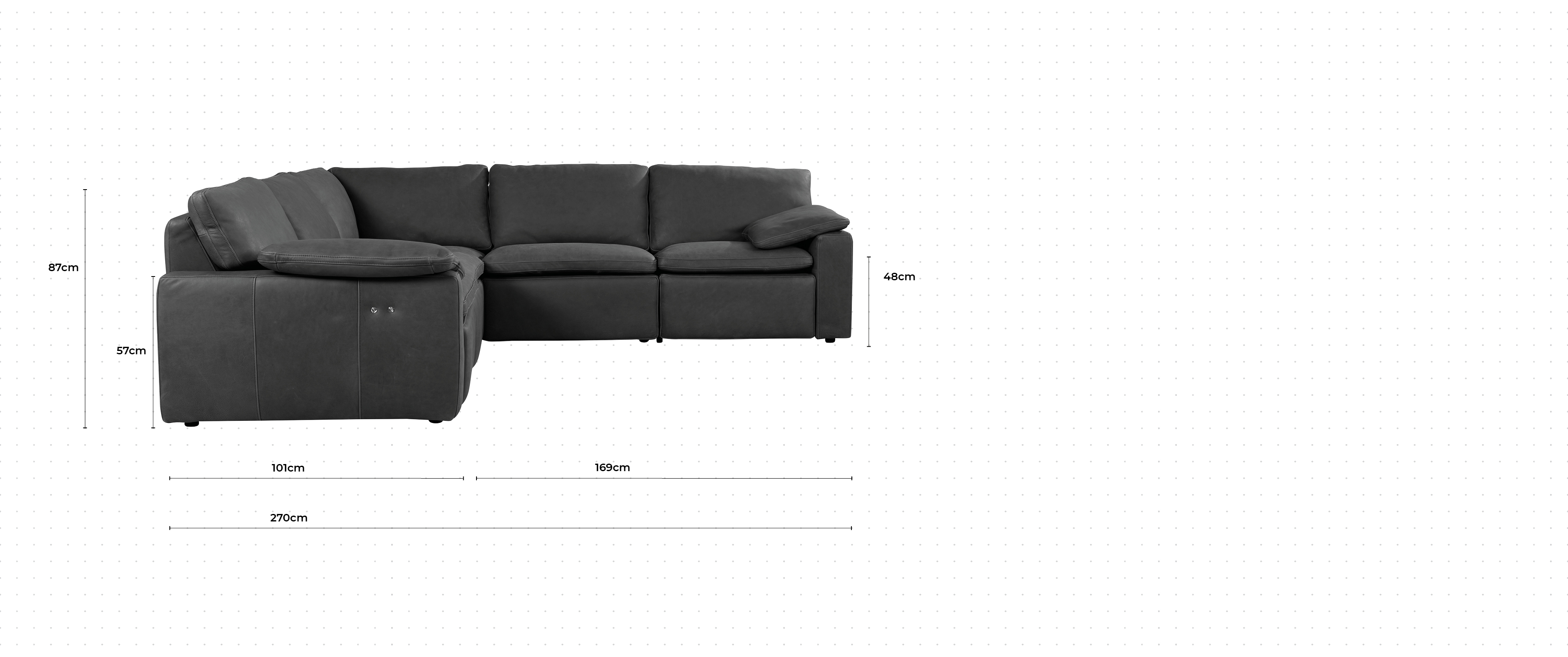 Martin Corner Sofa RHF dimensions