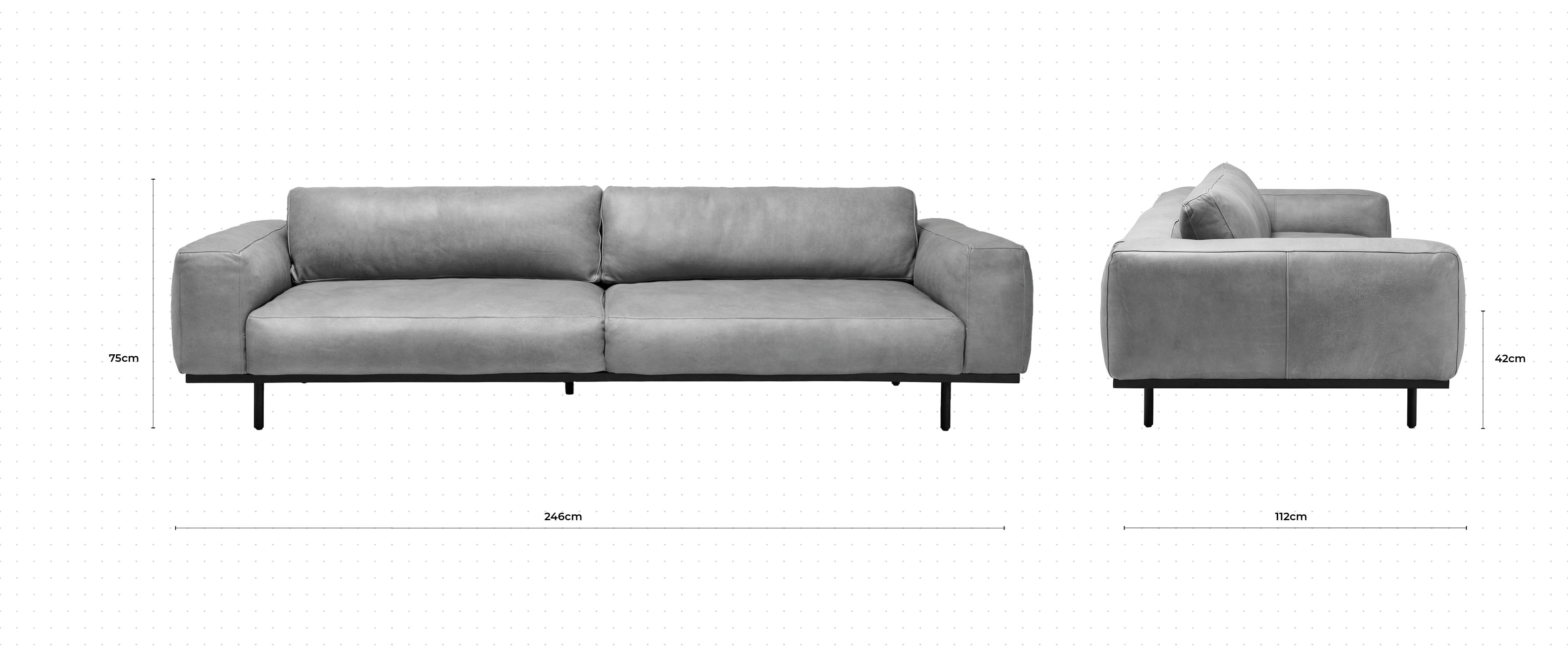 Nougat 3 Seater Sofa dimensions