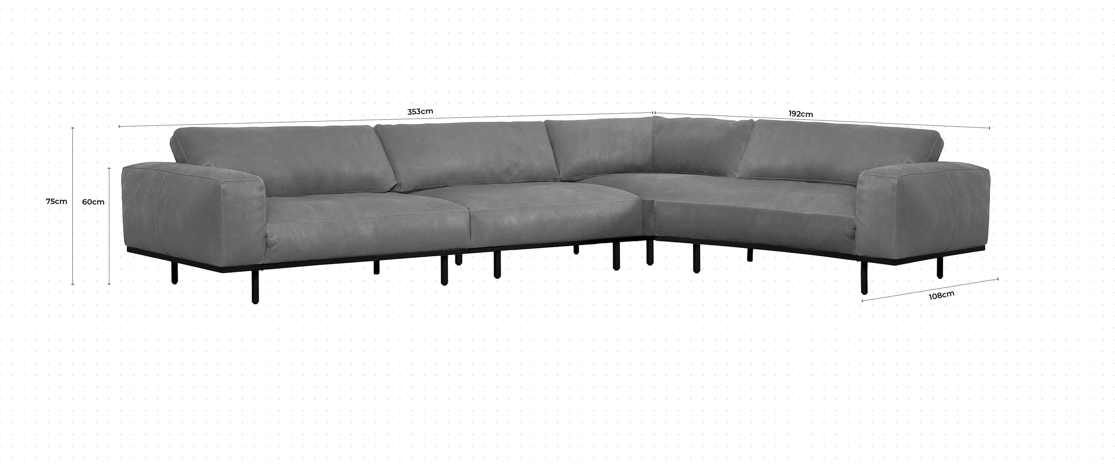 Nougat Corner Sofa RHF dimensions