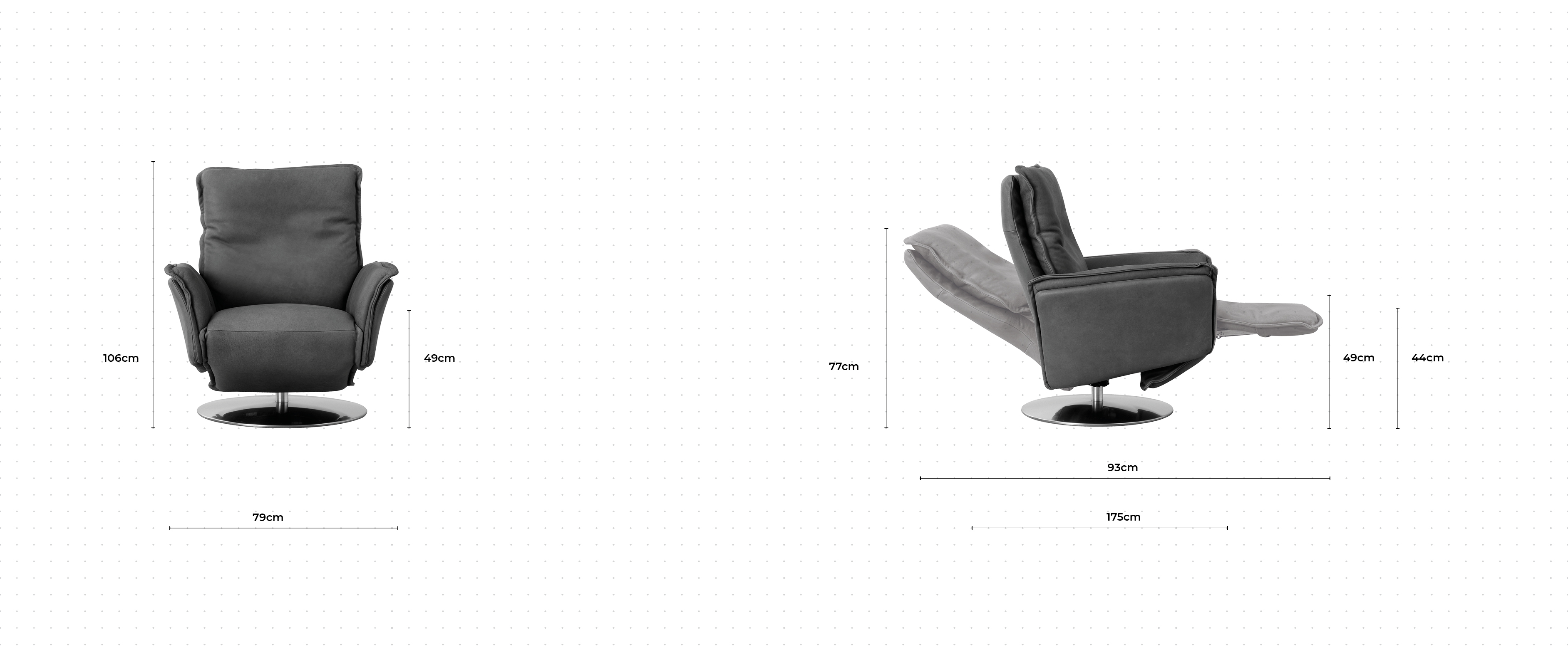 Welles Swivel Armchair dimensions