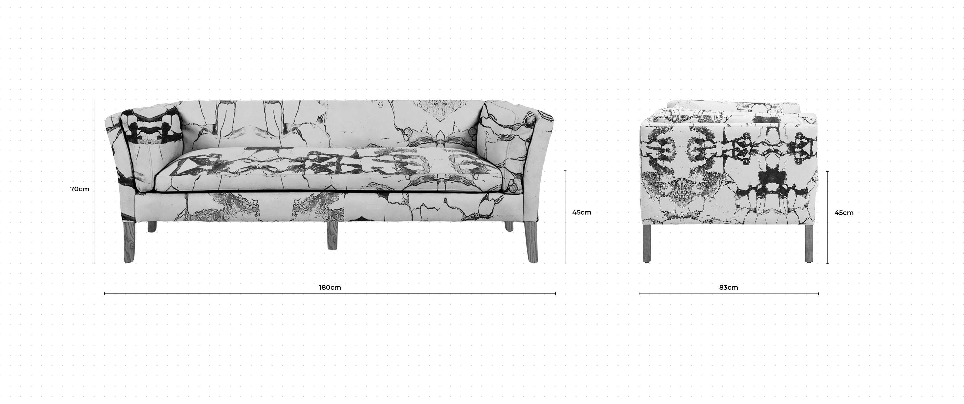 Whitehead 3 Seater Sofa dimensions