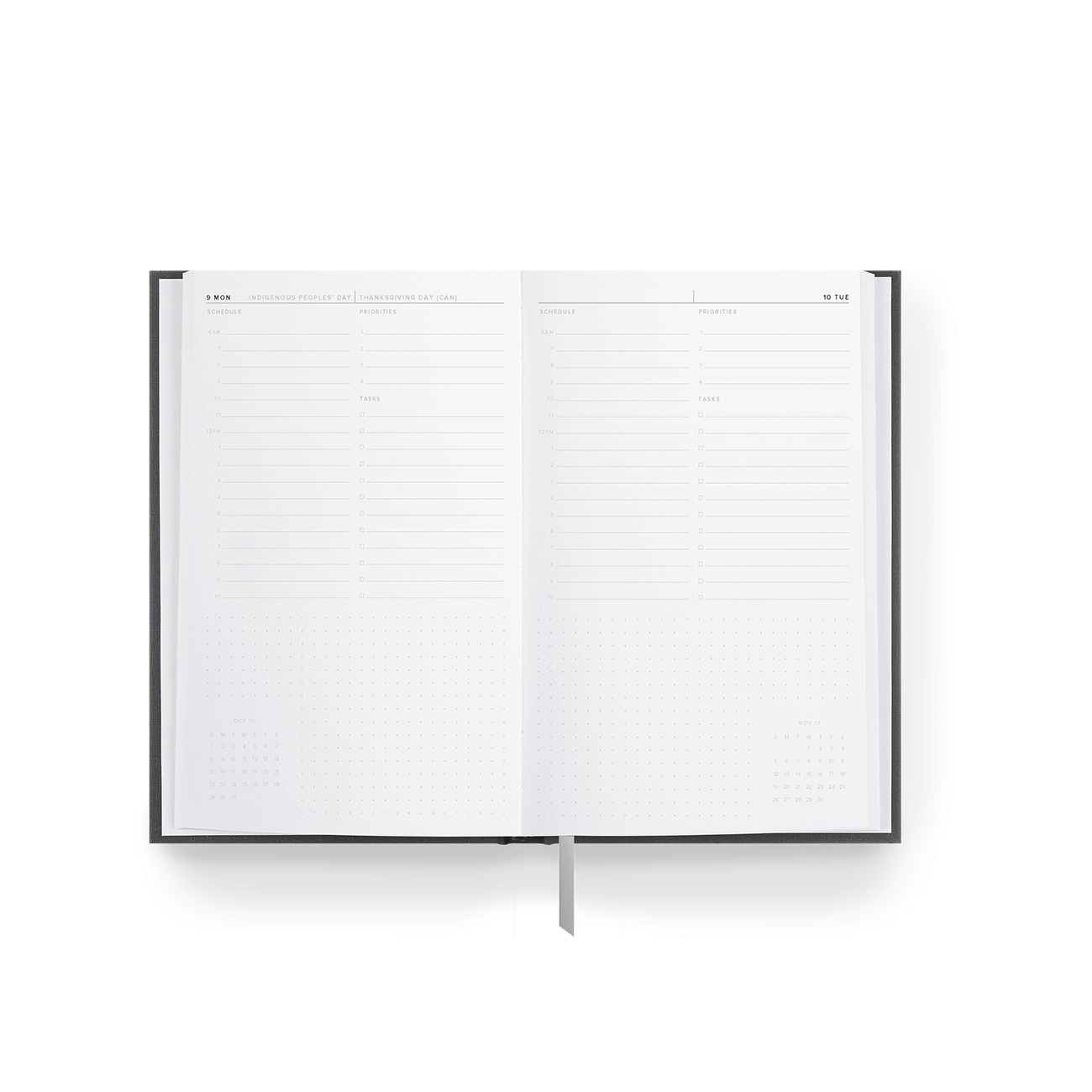 A5 Daily Planner, 2 Pages per Day, 5 Pages per Month (Style A