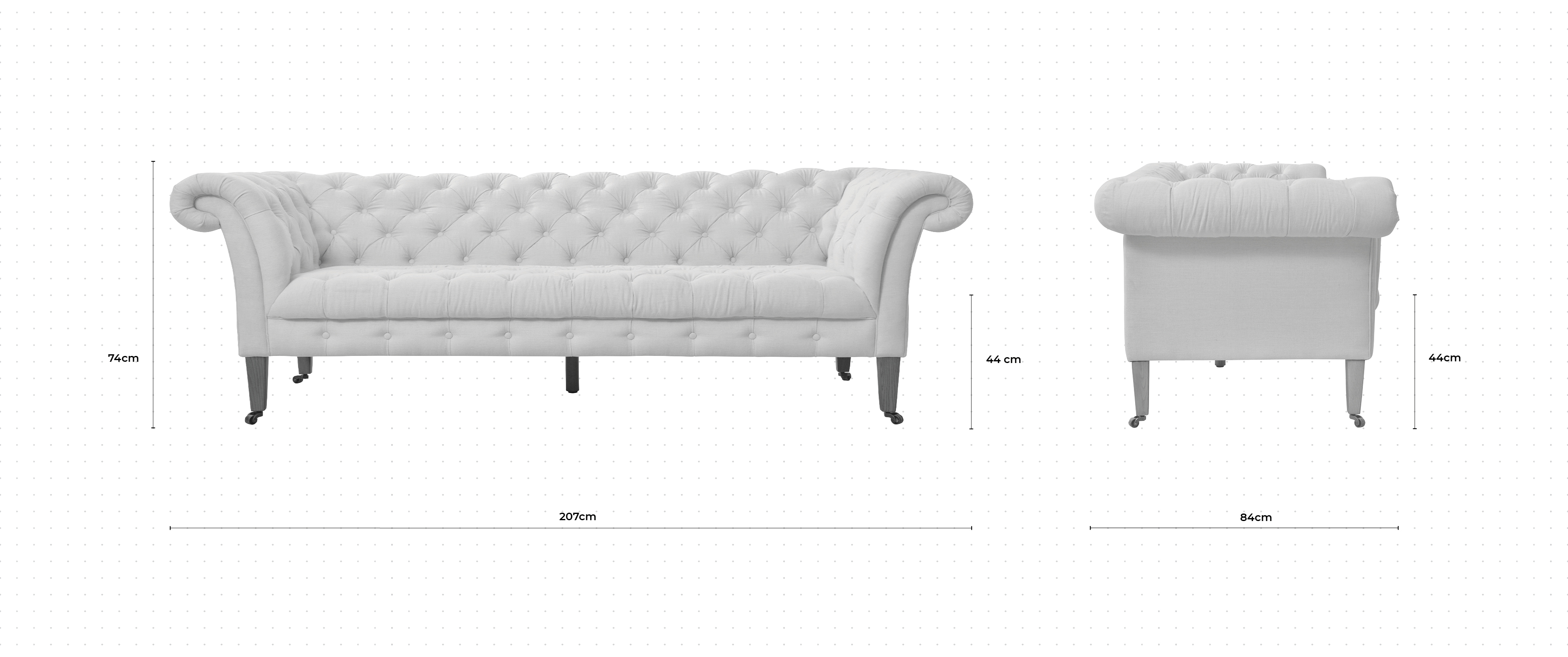 Blenheim 3 Seater Sofa dimensions
