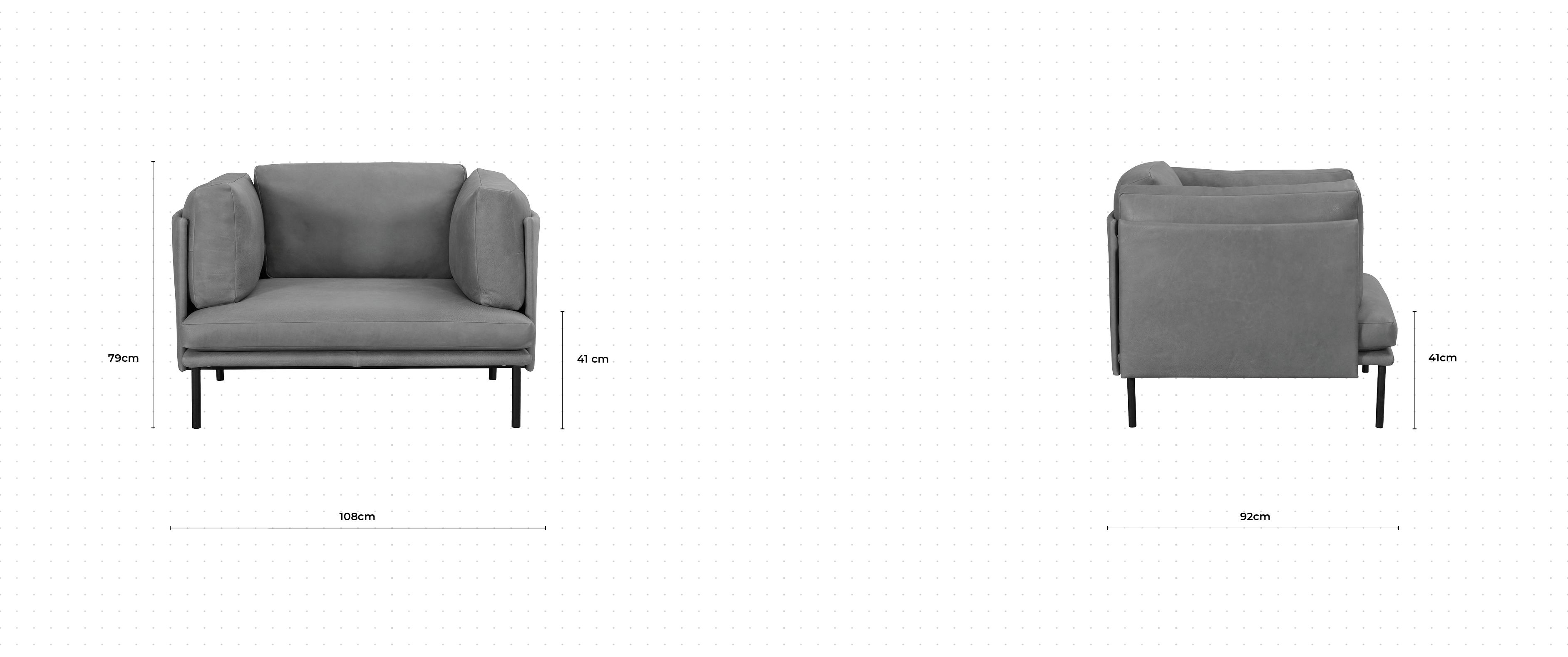 Brioche Armchair dimensions