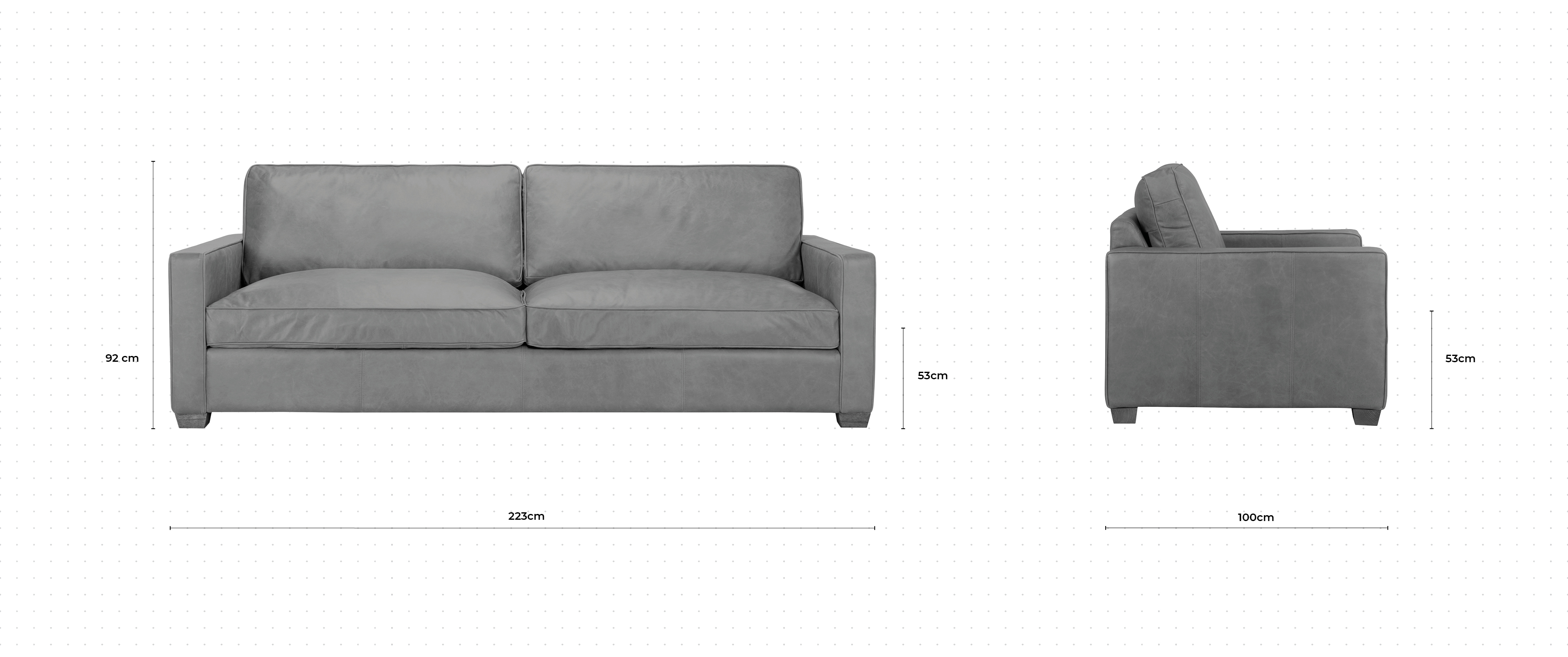 Blake 3 Seater Sofa dimensions